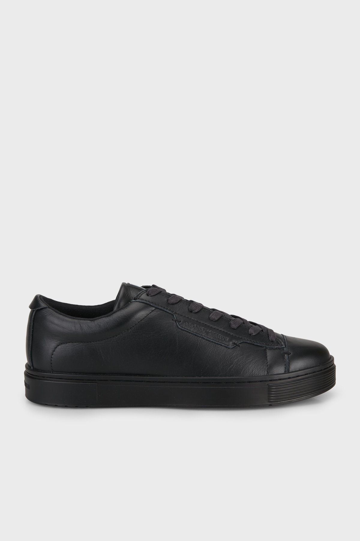 Emporio Armani Deri Logolu Sneaker Erkek Ayakkabı EM005292 AF24320 UC001 SİYAH