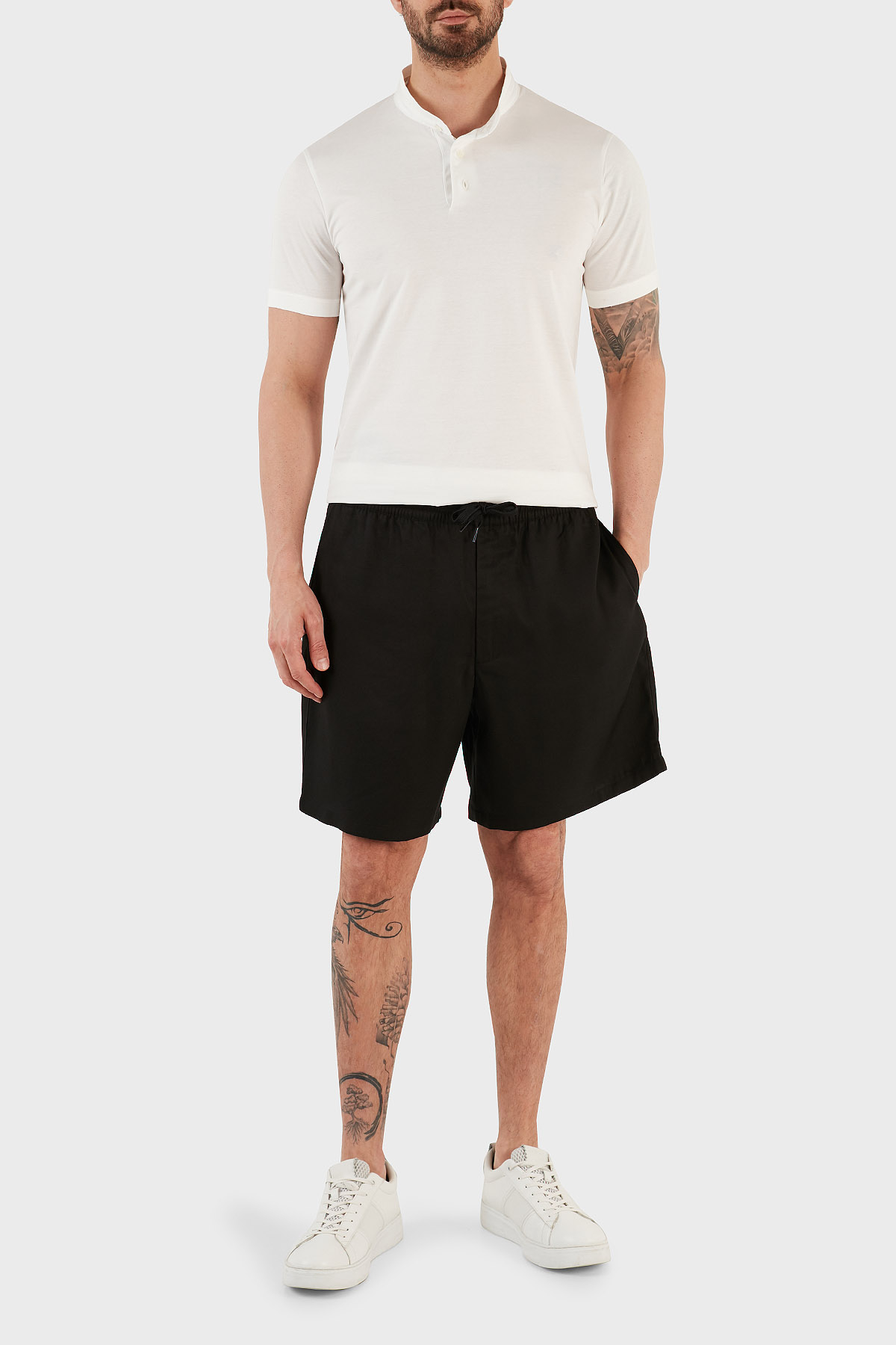 Emporio Armani Belden Bağlamalı Regular Fit Cepli Erkek Bermuda 3R1PR0 1NWDZ 0999 SİYAH
