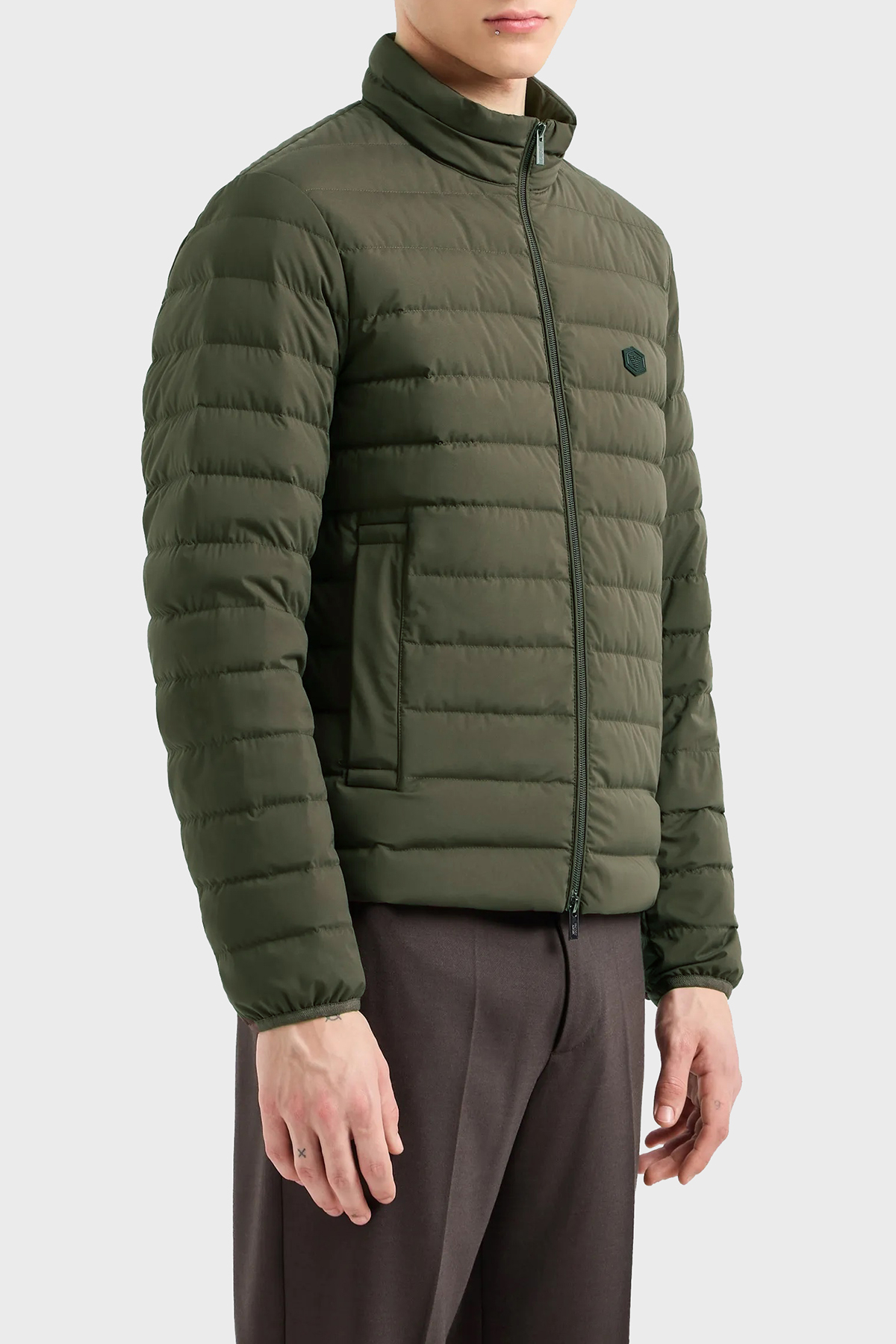 Emporio Armani Dik Yaka Cepli Kuş Tüyü Dolgulu Şişme Erkek Mont 8N1BQ2 1NLRZ 05A6 HAKİ