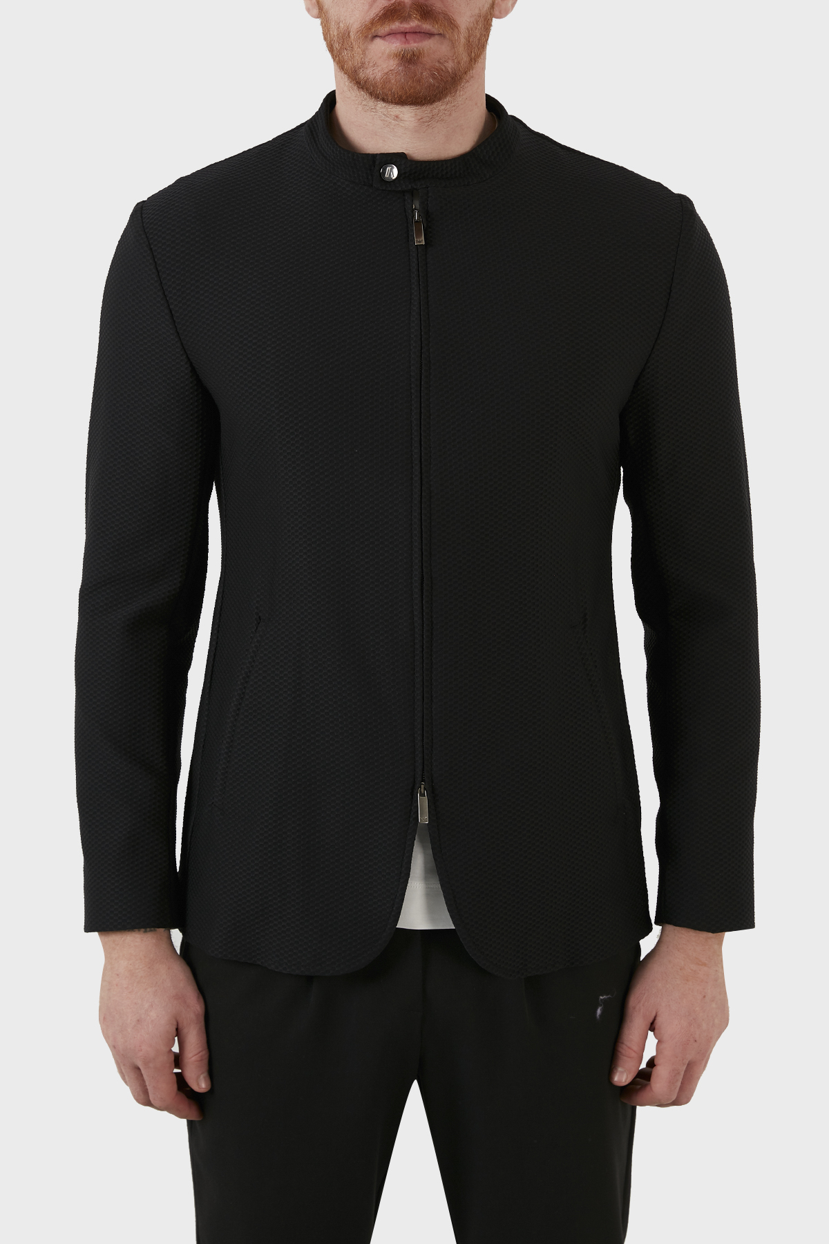 Emporio Armani Dik Yaka Fermuarlı Süper Rahat Erkek Ceket I1G710 I1428 999 SİYAH