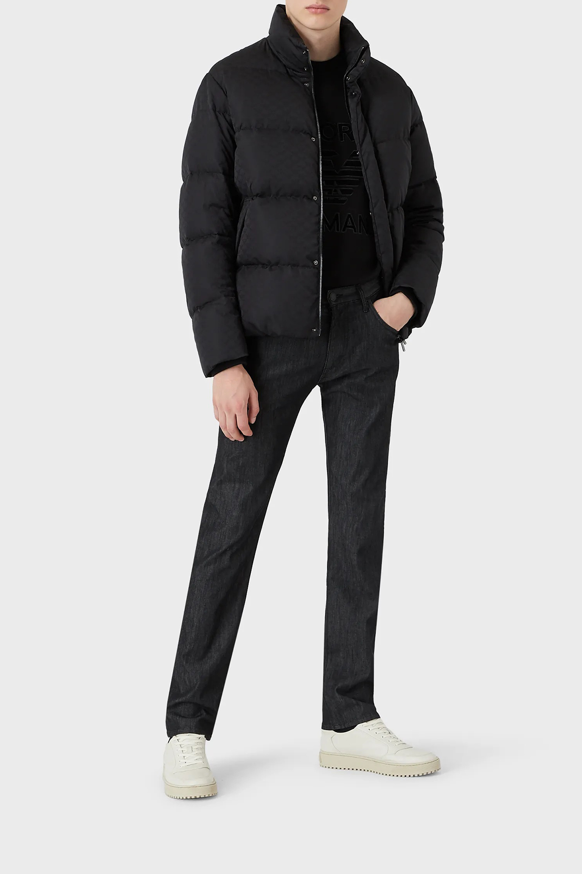 Emporio Armani Su Geçirmez Konforlu Dik Yaka Şişme Erkek Mont 8N1BN3 1NHQZ F046 SİYAH