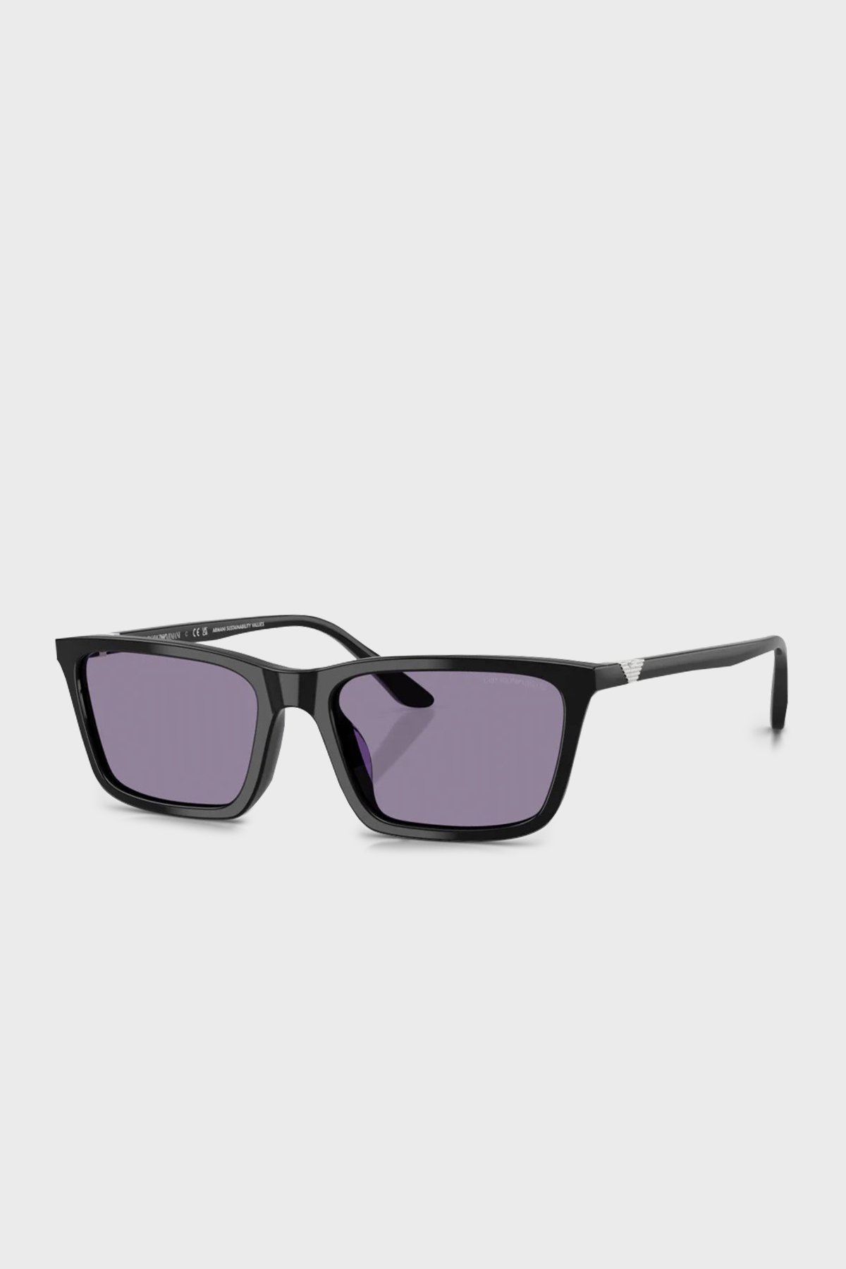 Emporio Armani Dikdörtgen Güneş Kadın Gözlük 0EA4239U 501769 55 Parlak Siyah-Mor