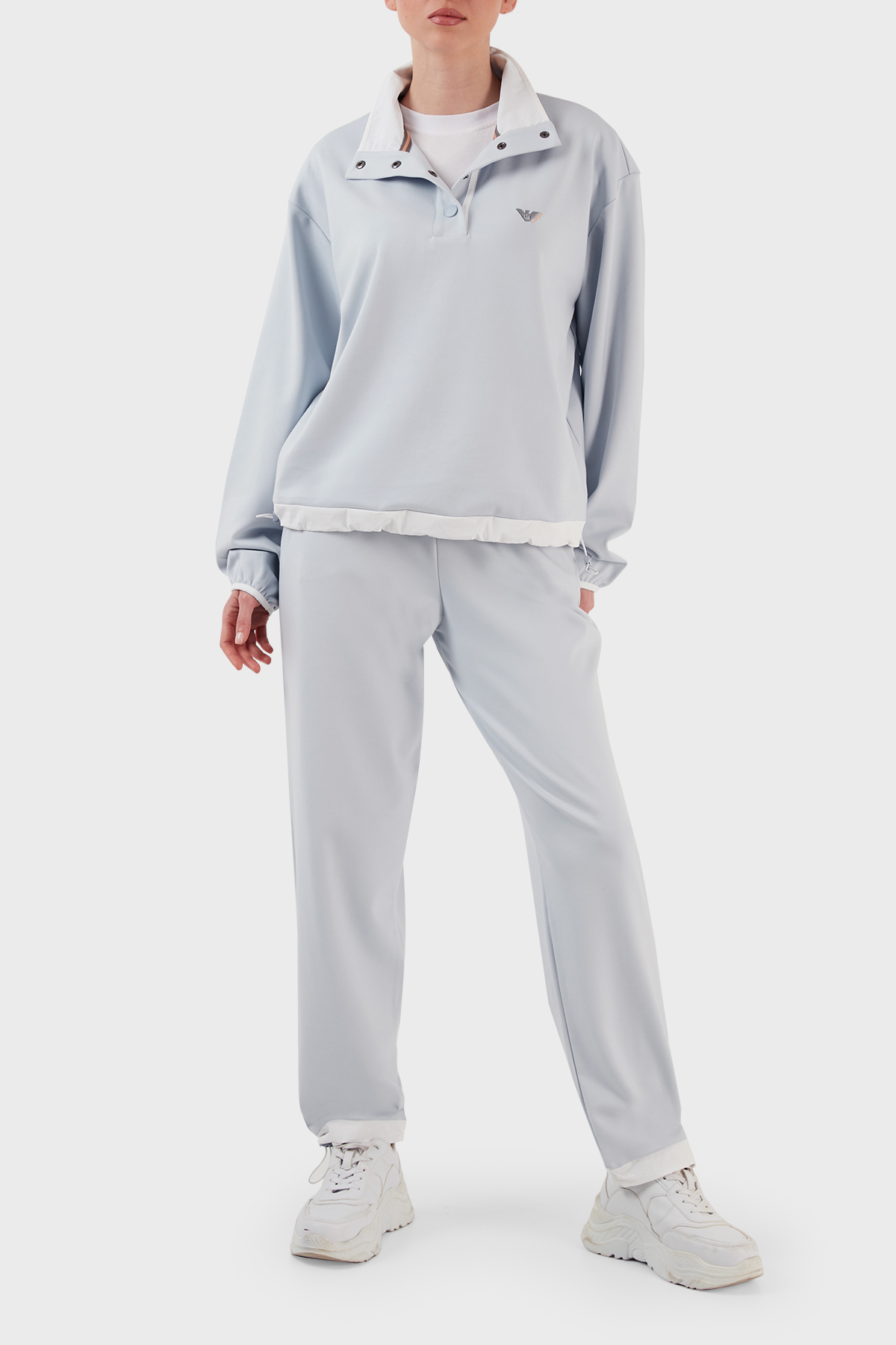Emporio Armani Elastik Bel Bantlı Cepli Jogger Spor Kadın Pantolon 3R2P7E 2JWHZ 0703 AÇIK MAVİ
