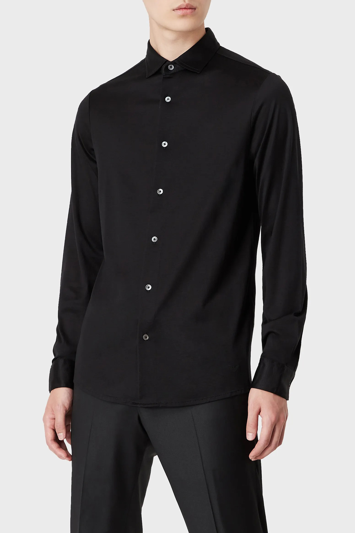 Emporio Armani Düz Yaka Erkek Gömlek 8N1CG1 1JUVZ 0999 SİYAH