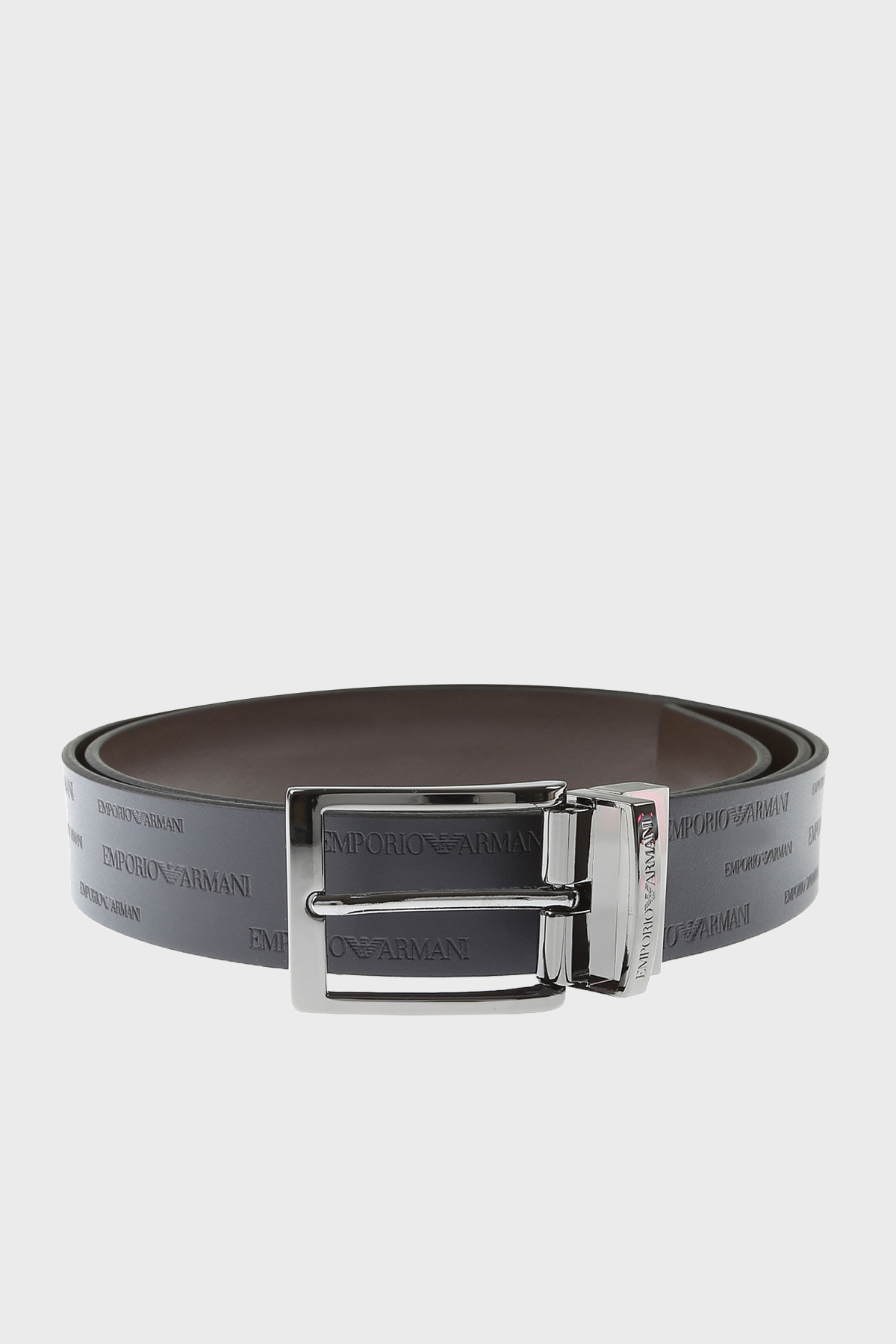 Emporio Armani Logo Baskılı Ters Çevrilebilir Kayış % 100 Deri Erkek Kemer Y4S426 YTU5J 88044 SİYAH-KAHVE