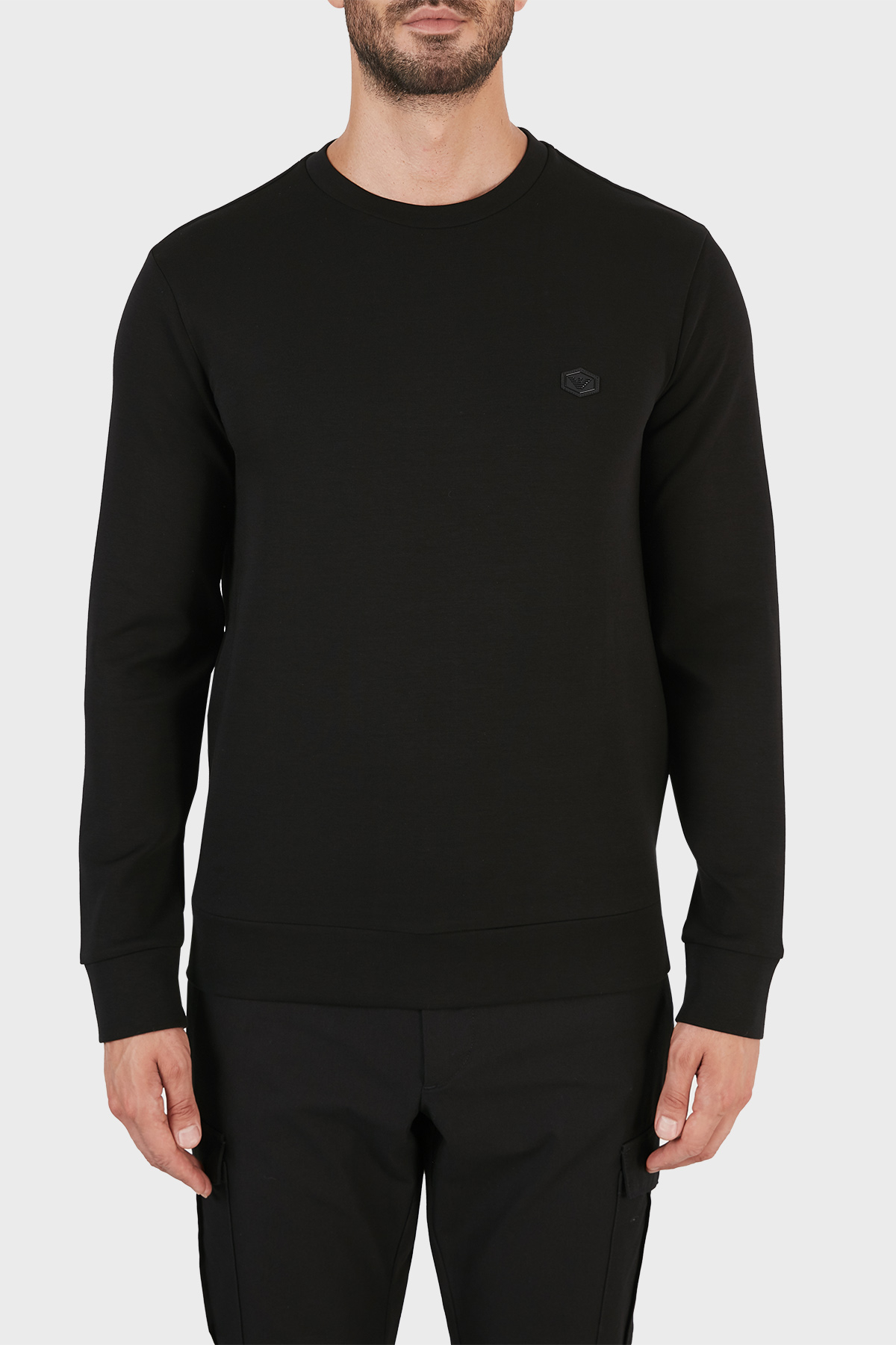 Emporio Armani Regular Fit Bisiklet Yaka Pamuklu Erkek Sweat 8N1MD1 1JHSZ 0999 SİYAH