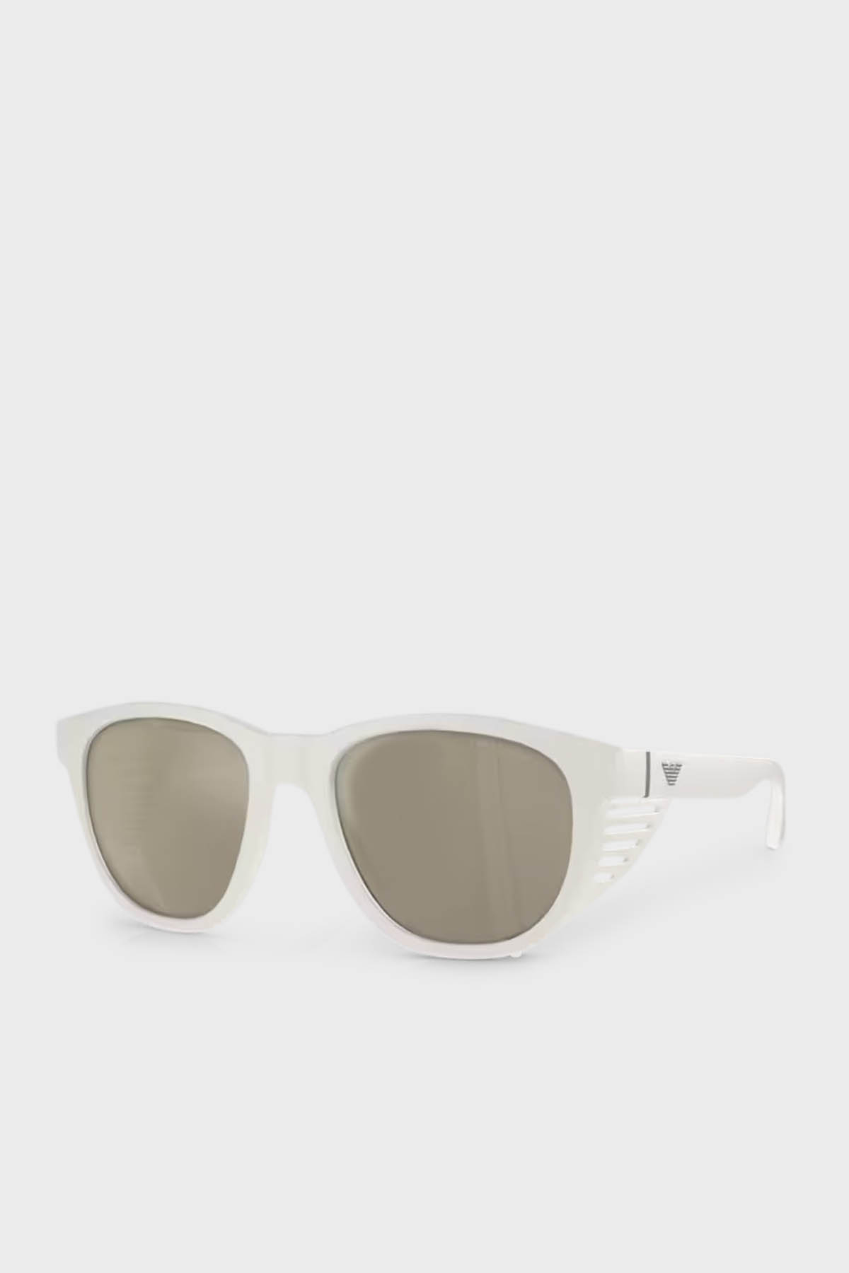 Emporio Armani Güneş Erkek Gözlük 0EA4216U 53445A 56 Mat Beyaz-Açık kahve Aynalı Al