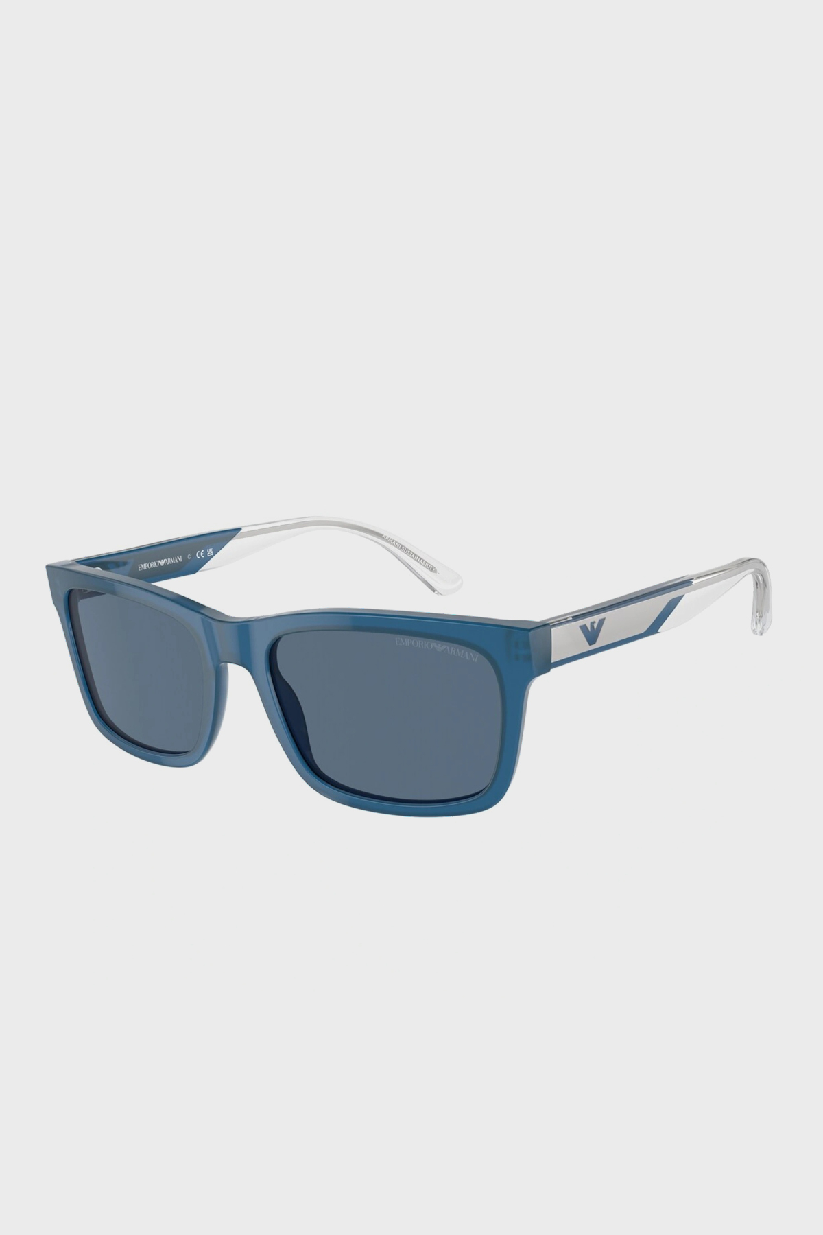 Emporio Armani Güneş Erkek Gözlük 0EA4224 609280 57 Parlak Opal Mavi-Koyu Mavi