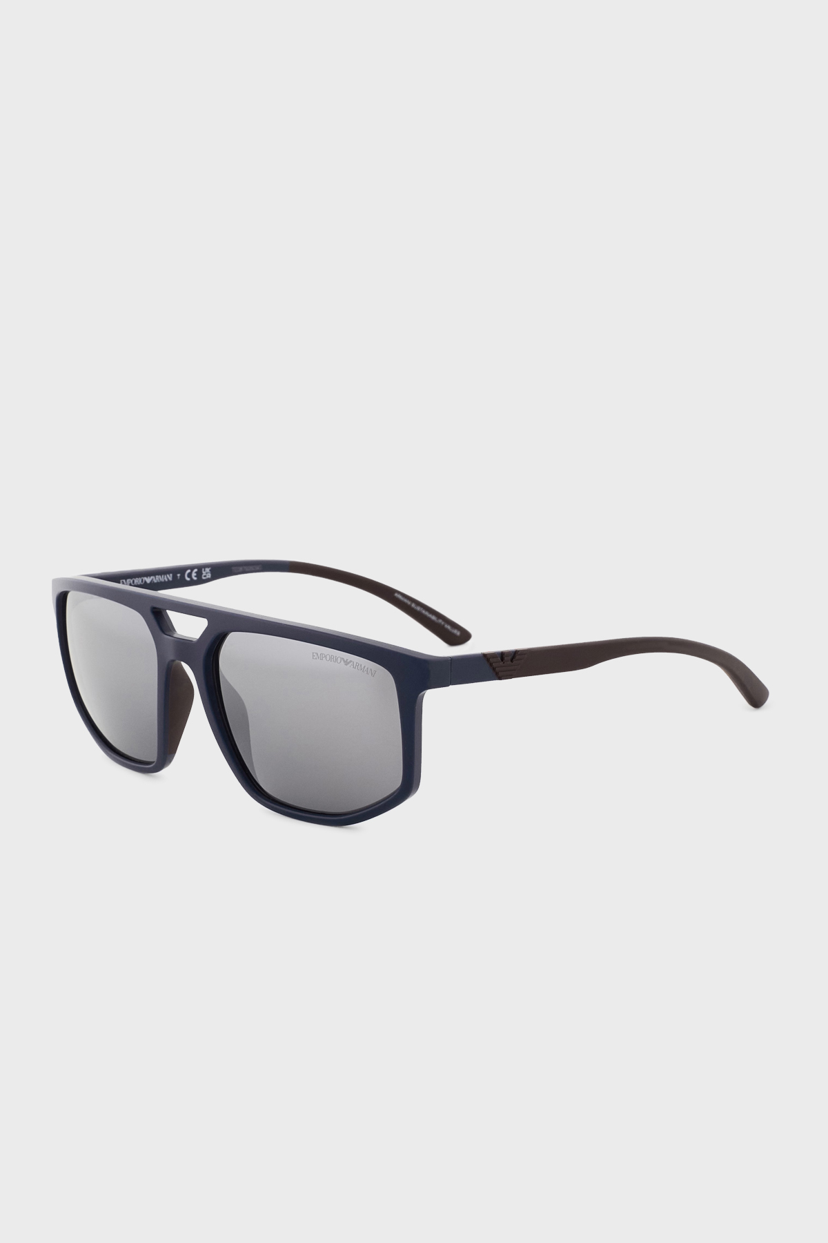 Emporio Armani Güneş Erkek Gözlük 0EA4248U 50016G 58 Mat Siyah-Açık Gri Aynalı Gümü