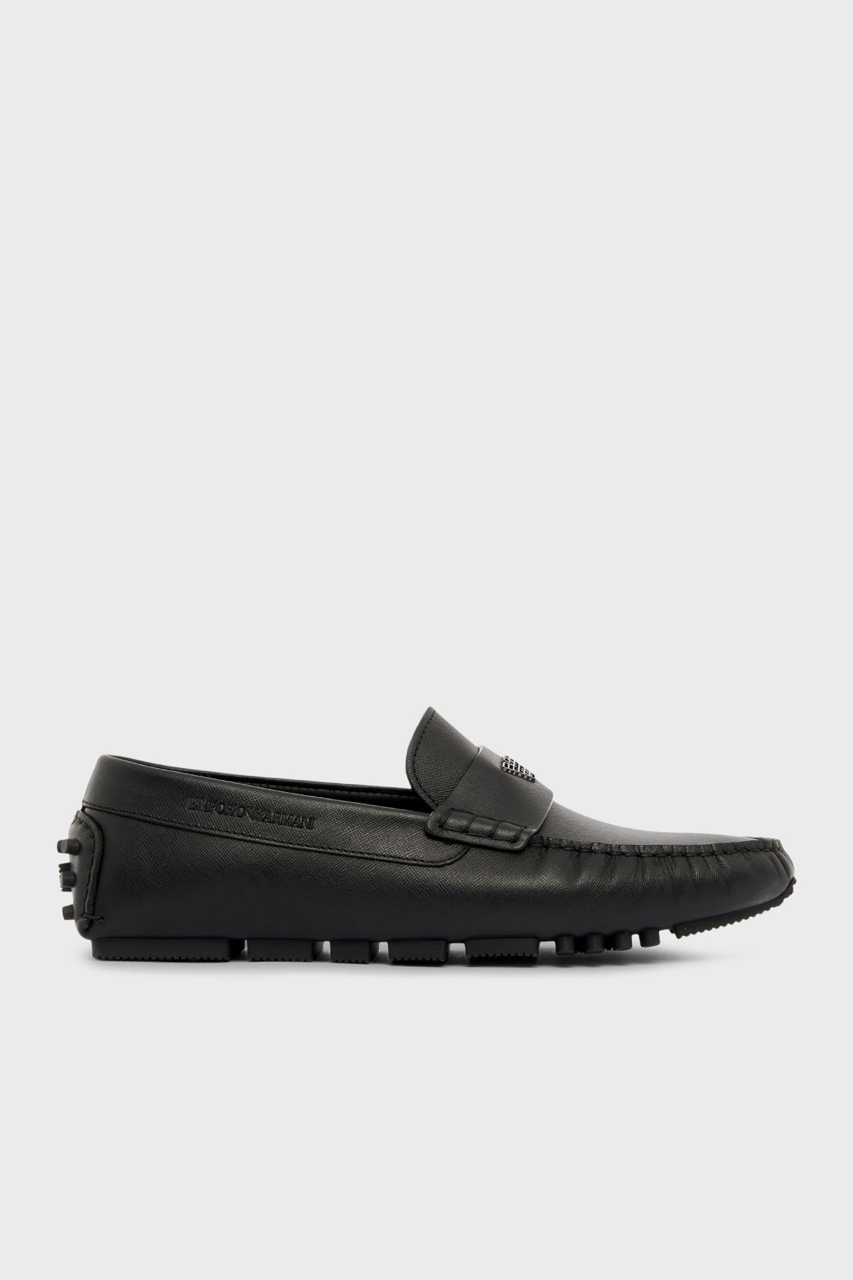 Emporio Armani Hakiki Deri Logolu Erkek Ayakkabı EM004324 AF21908 UC001 SİYAH