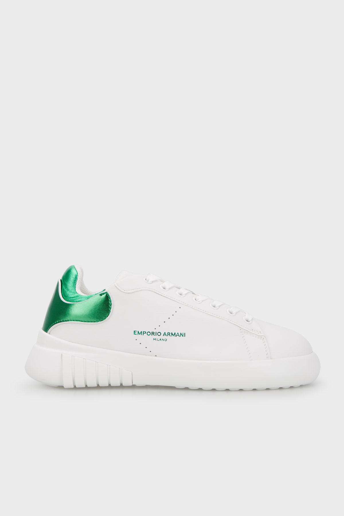 Emporio Armani Hakiki Deri Sneaker Kadın Ayakkabı X3X187 XN850 S820 BEYAZ