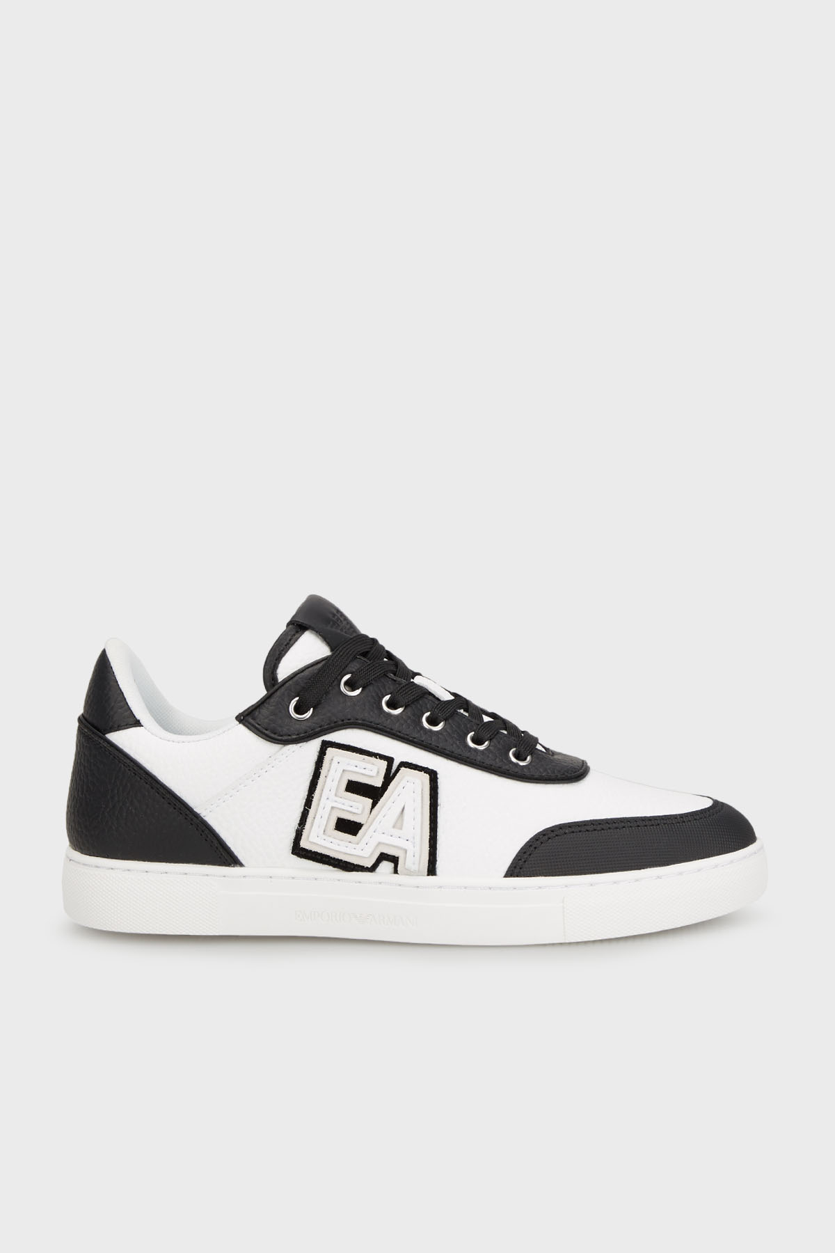 Emporio Armani Hakiki Deri Sneaker Kadın Ayakkabı X3X225 XF811 S277 SİYAH-BEYAZ