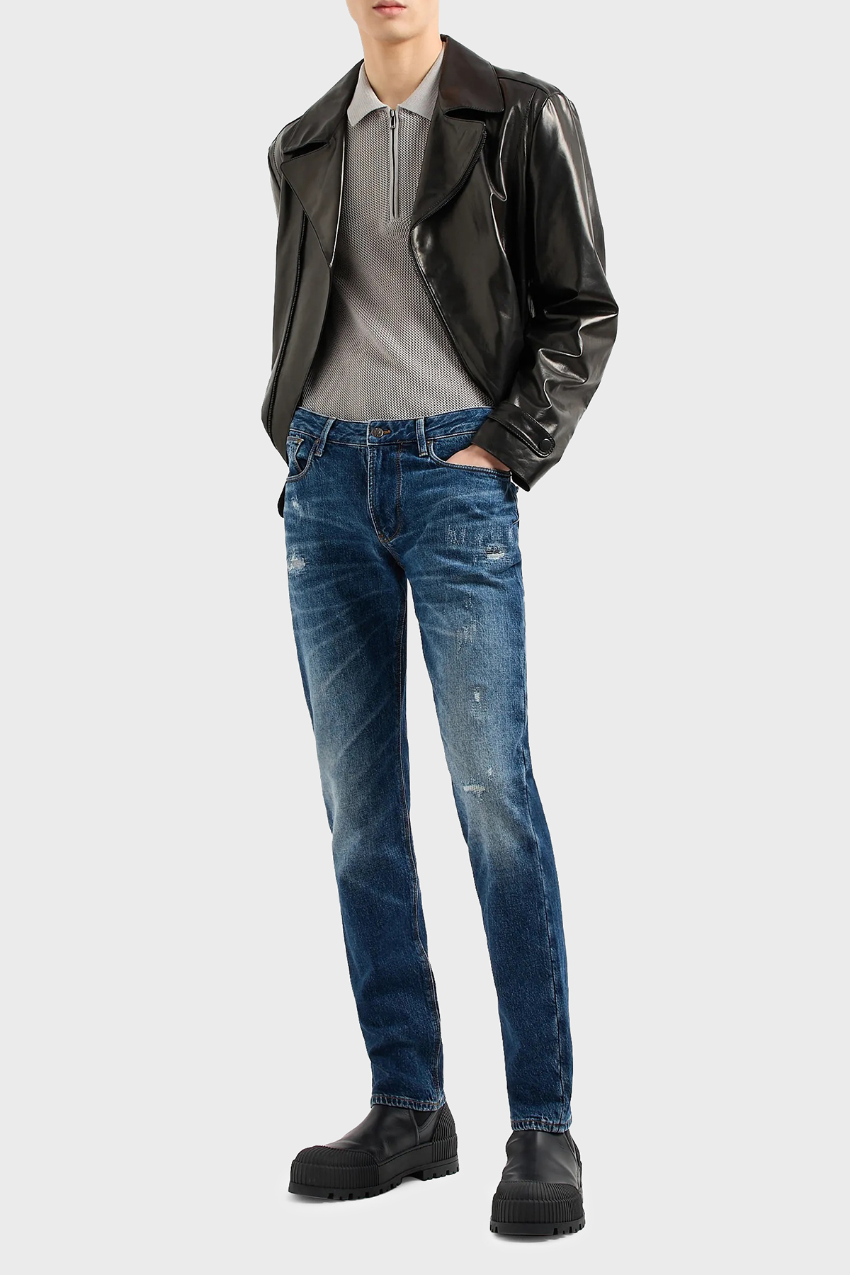 Emporio Armani J06 Düşük Bel Slim Fit Jeans Erkek Kot Pantolon 3D1J06 1D06Z 0942 LACİVERT