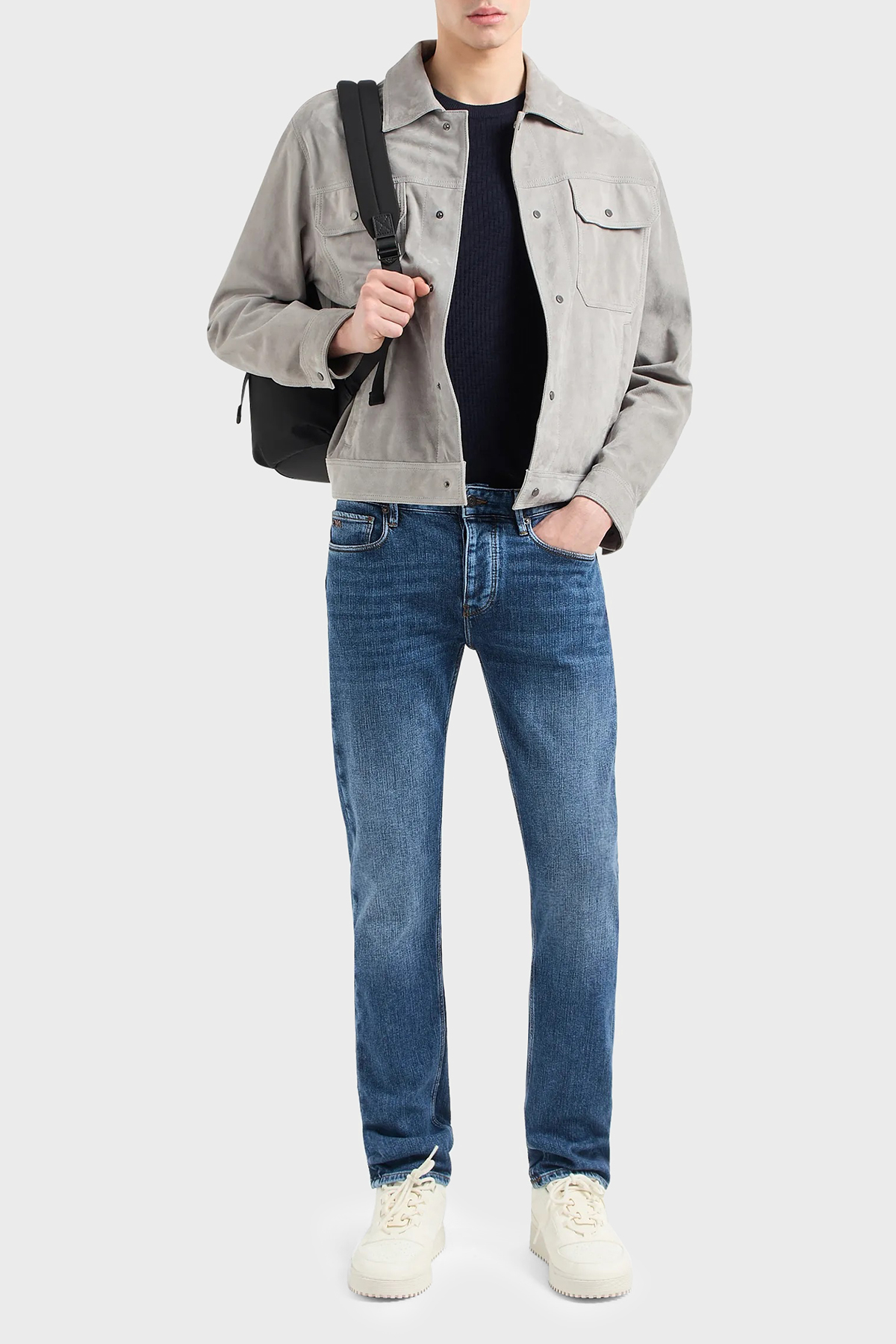 Emporio Armani J75 Slim Fit Düşük Bel Jeans Erkek Kot Pantolon 3D1J75 1D01Z 0942 LACİVERT