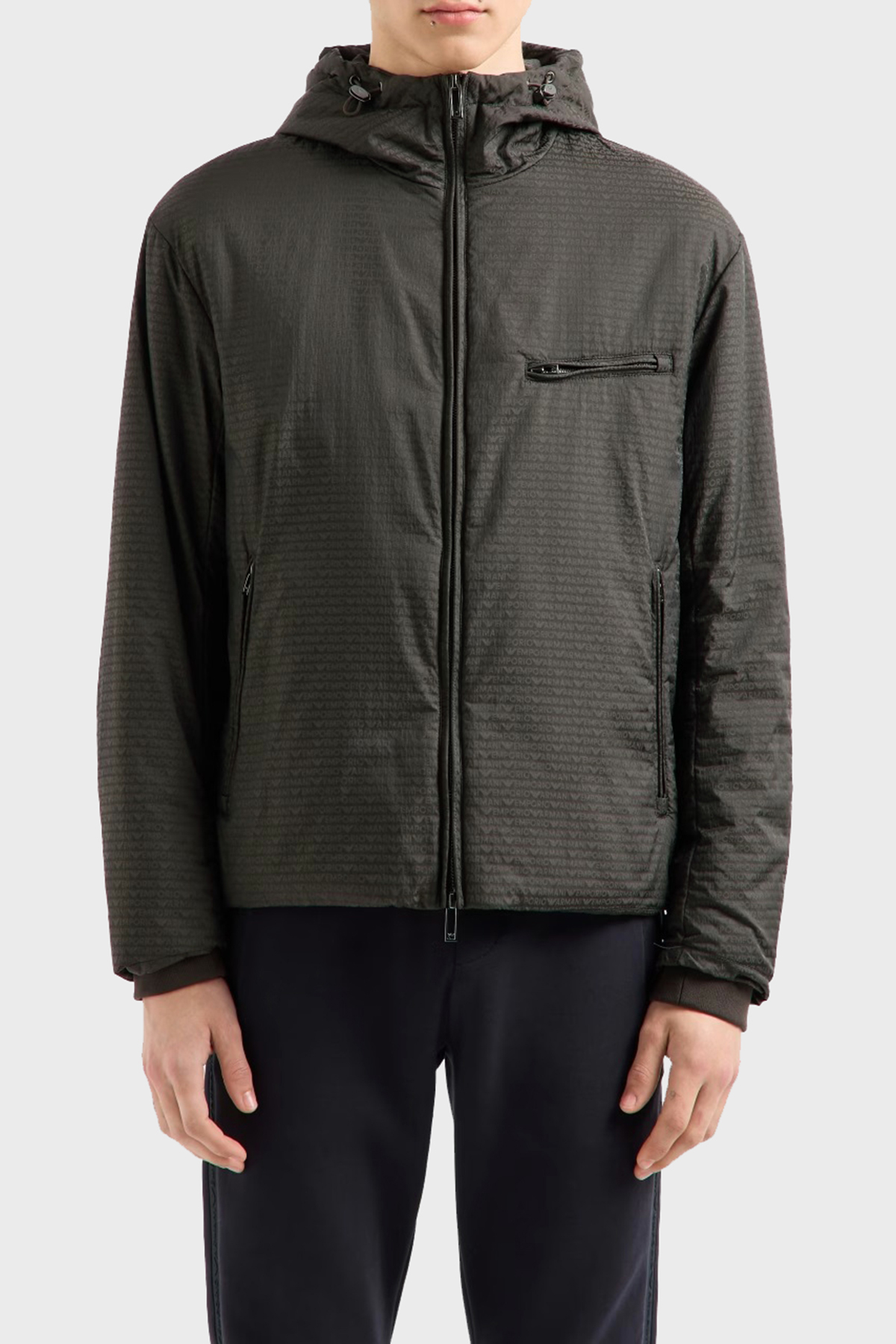 Emporio Armani Jakarlı Dolgulu Regular Fit Kapüşonlu Erkek Mont 6D1B64 1NNXZ 05A6 HAKİ