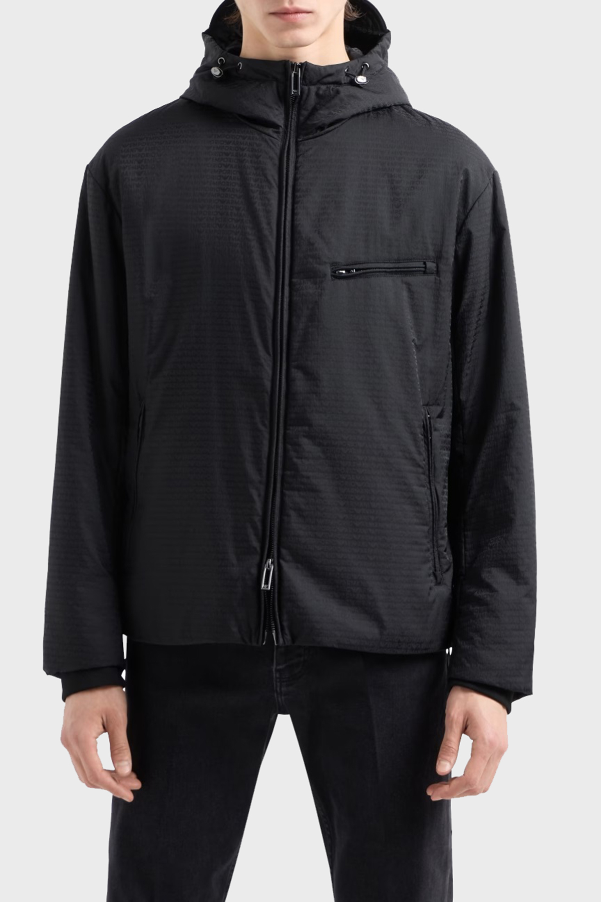 Emporio Armani Jakarlı Dolgulu Regular Fit Kapüşonlu Erkek Mont 6D1B64 1NNXZ 0999 SİYAH