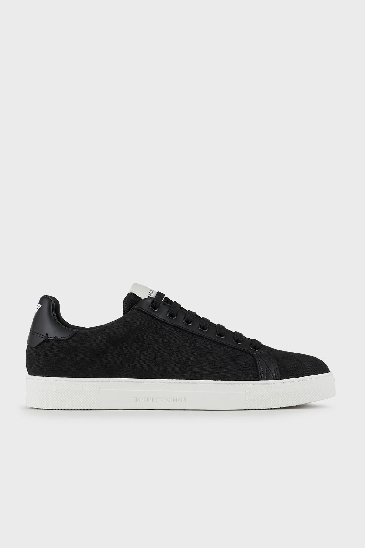 Emporio Armani Jakarlı Logo Baskılı Sneaker Erkek Ayakkabı EM003843 AF20003 MC012 SİYAH