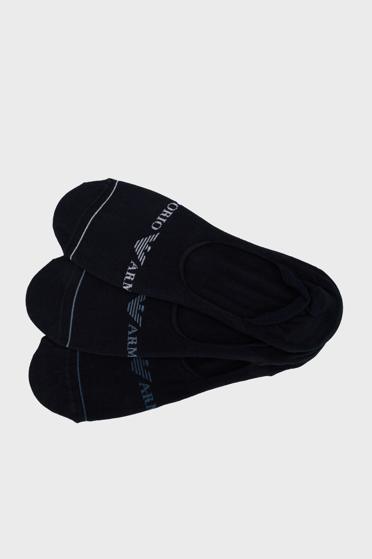 Emporio Armani Jakarlı Logolu 3 Pack Babet Erkek Çorap EM000548 AF12276 MB154 LACİVERT