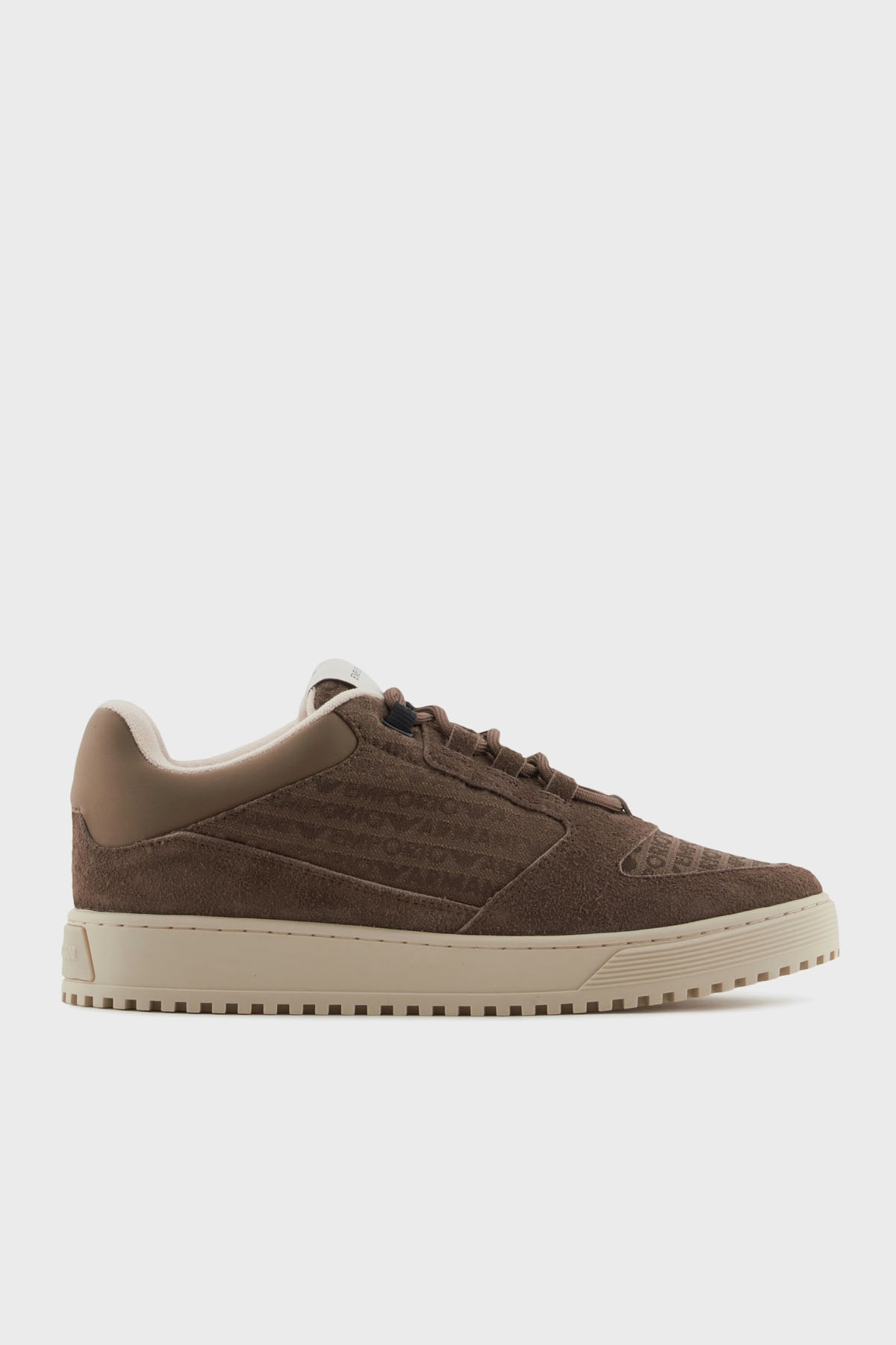 Emporio Armani Jakarlı Süet Detaylı Sneaker Erkek Ayakkabı X4X636 XR329 U570 KAHVE