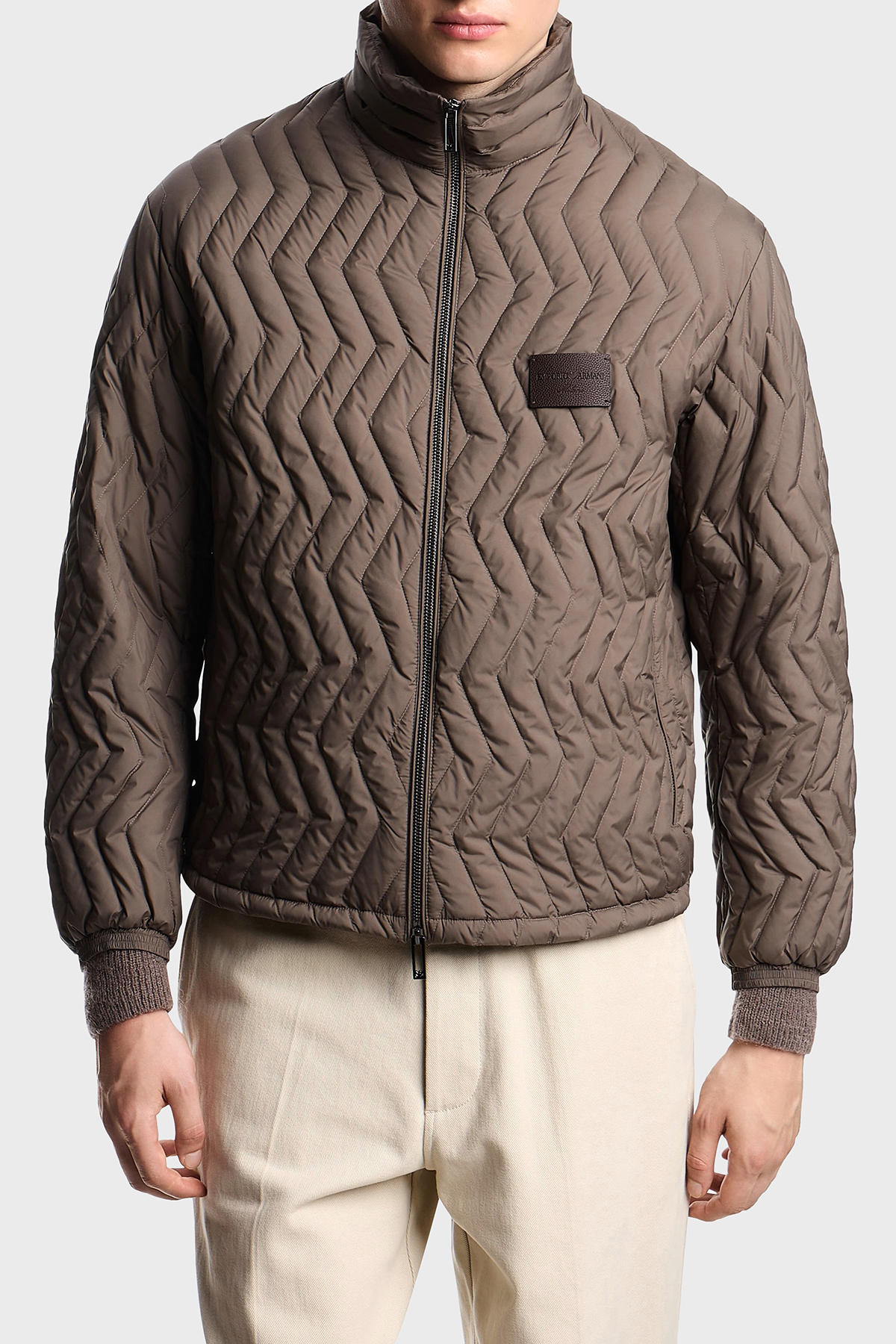 Emporio Armani Kapitoneli Kuş Tüyü Dolgulu Dik Yaka Şişme Erkek Mont EM003415 AF18231 U6189 BEJ