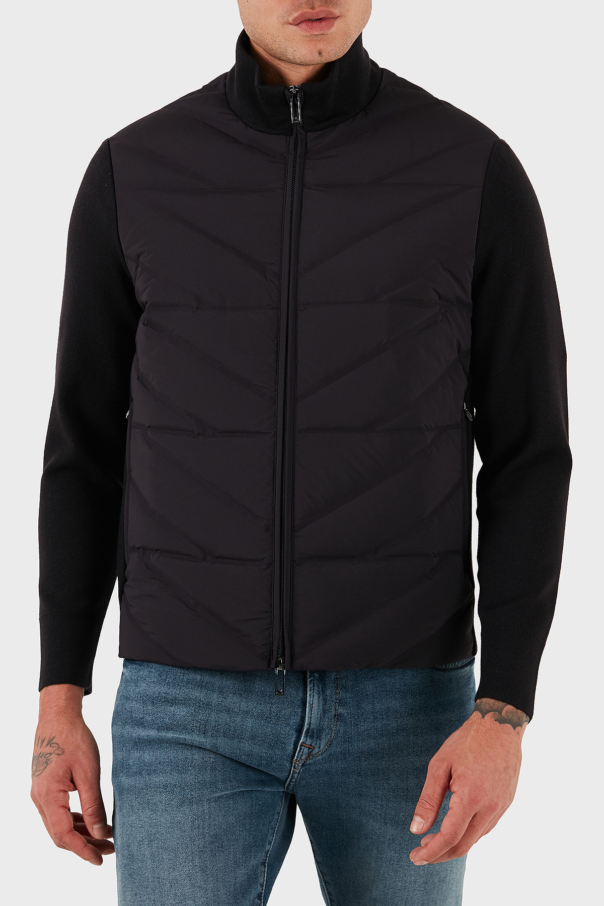 Emporio Armani Kapitoneli Regular Fit Dik Yaka Fermuarlı Erkek Mont EM003426 AF17823 UB118 LACİVERT