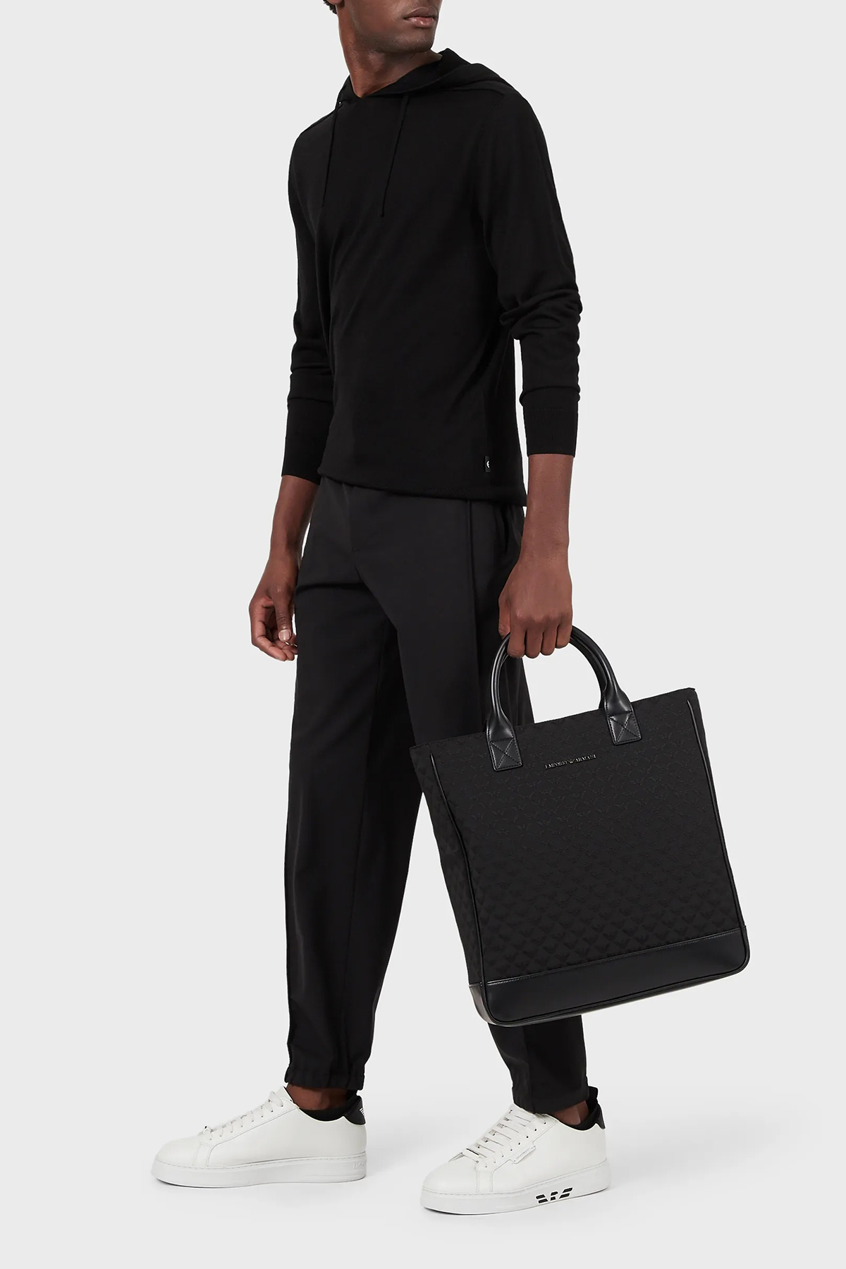 Emporio Armani Kapüşonlu Yünlü Triko Erkek Kazak 8N1MUW 1MJWZ 0999 SİYAH