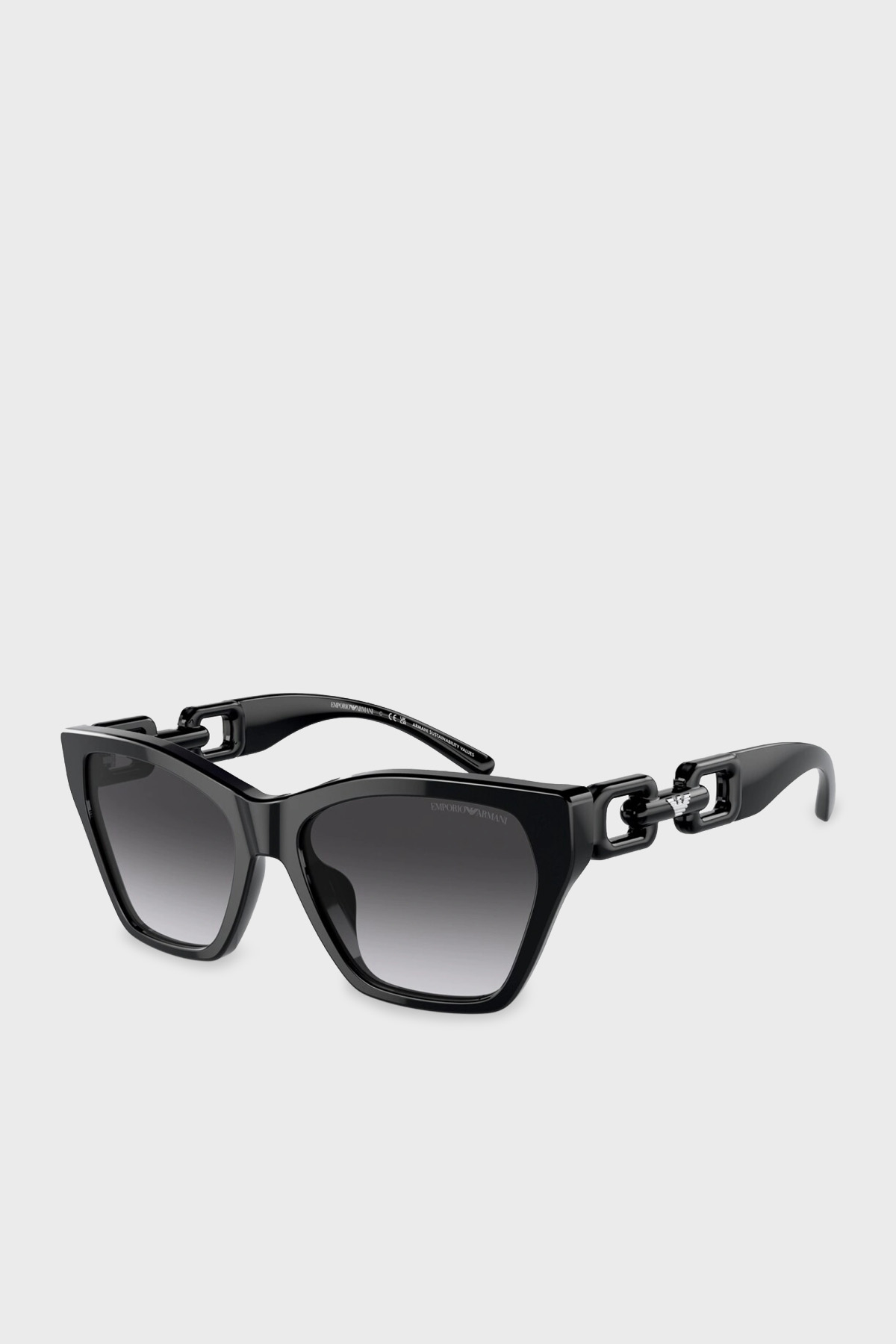Emporio Armani Kedi Güneş Kadın Gözlük 0EA4203U 50178G 55 Parlak Siyah-Duman Gri