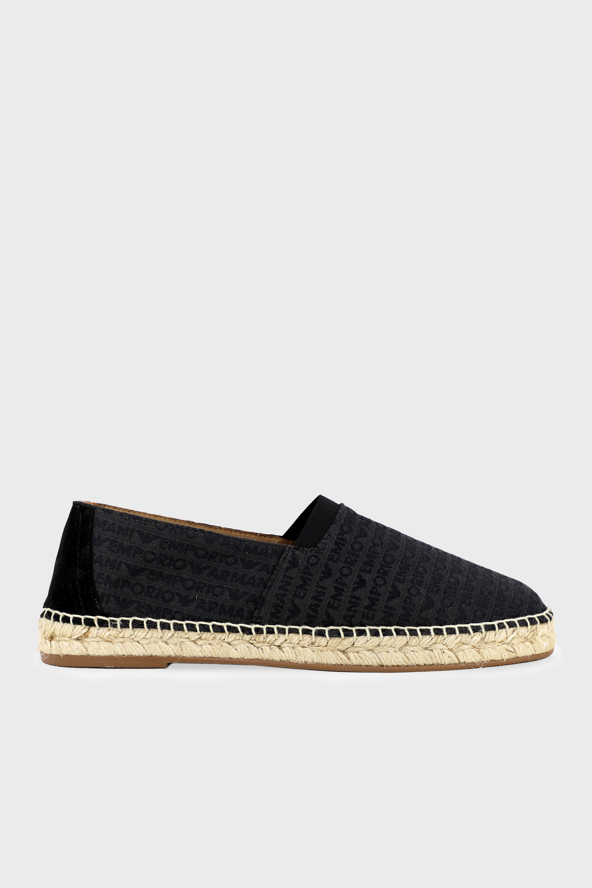 Emporio Armani Logo Baskılı Jakarlı Erkek Espadril EM005853 AF25529 MC012 SİYAH