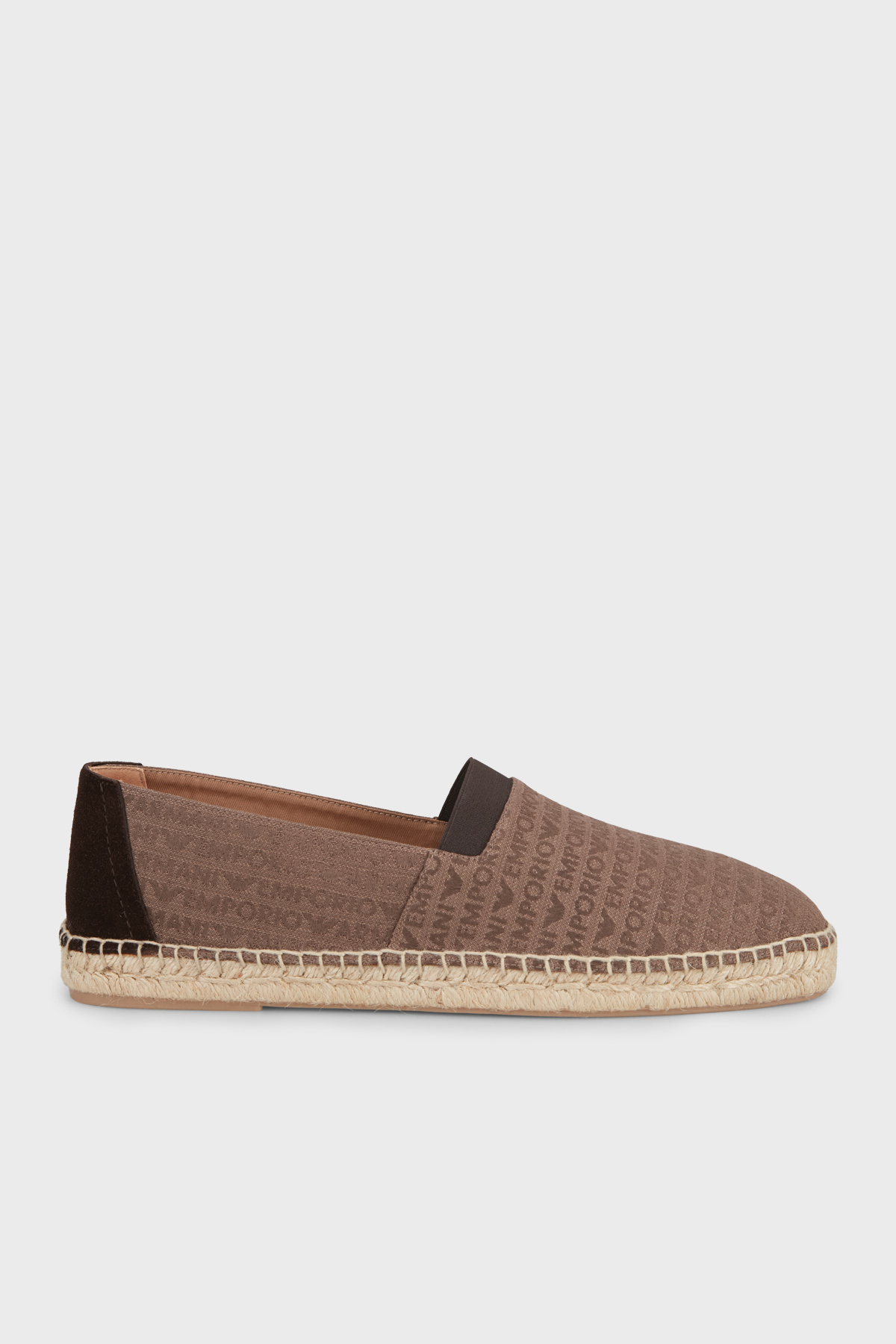 Emporio Armani Logo Baskılı Jakarlı Espadril Erkek Ayakkabı EM005853 AF25529 M6349 KAHVERENGİ