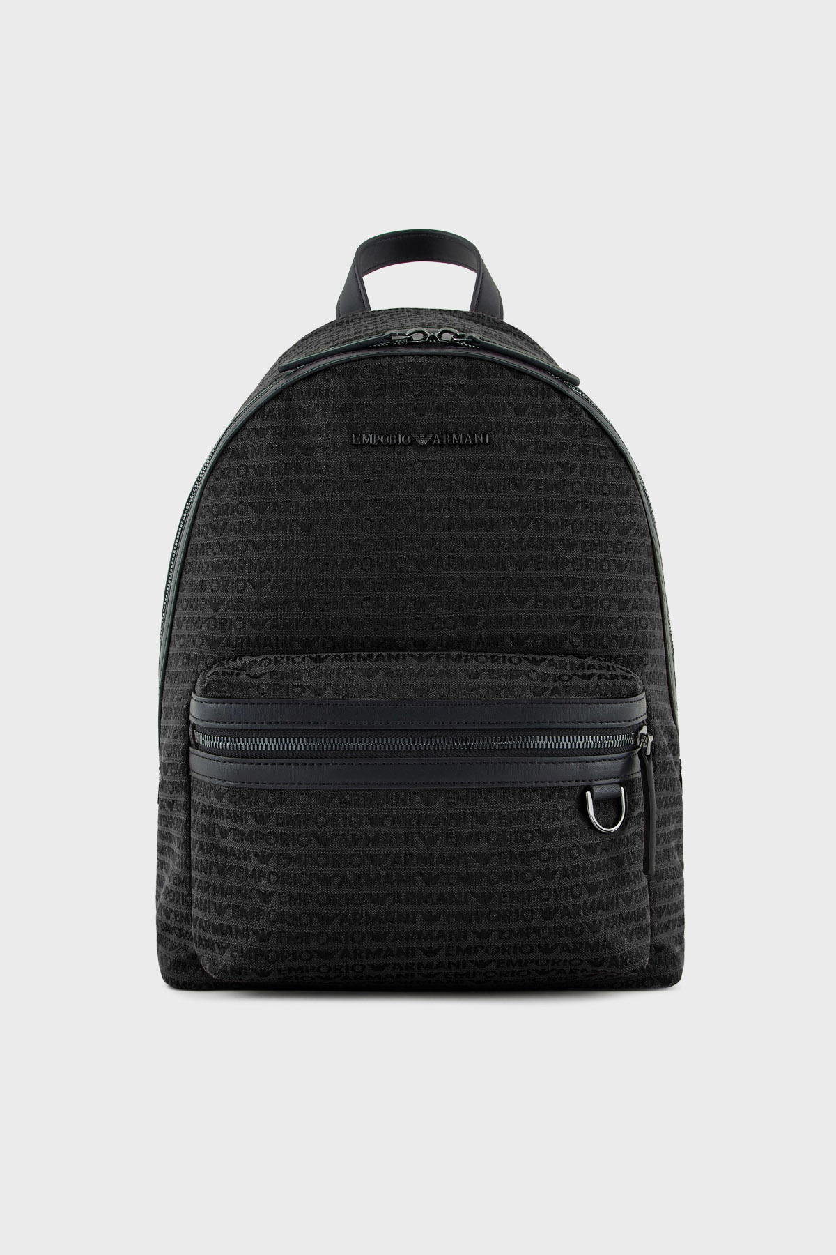 Emporio Armani Logo Kaplı Jakarlı Ayarlanabilir Askılı Erkek Sırt Çantası EM001209 AF13823 U8168 SİYAH
