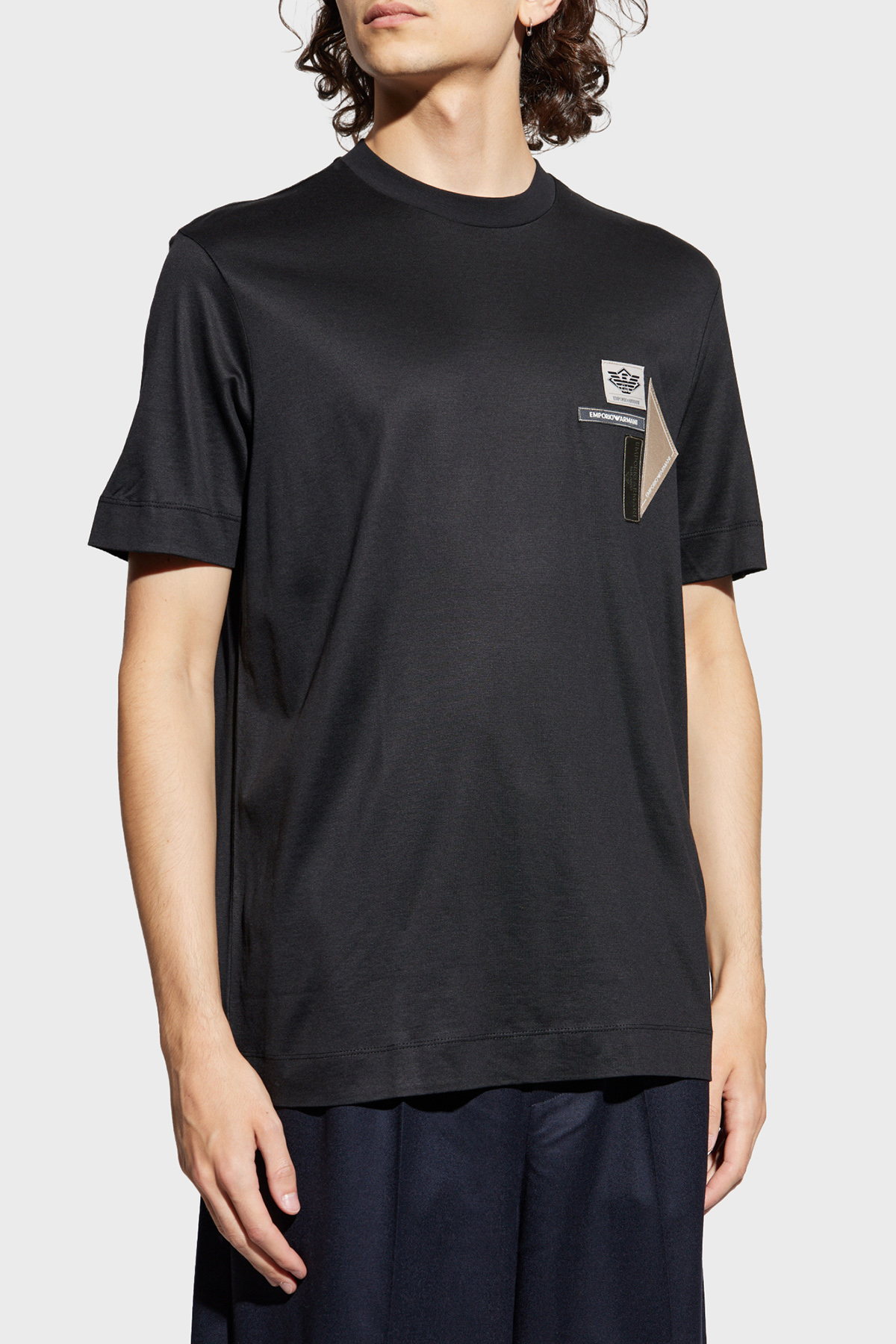 Emporio Armani Logolu Pamuklu Regular Fit Bisiklet Yaka Erkek T Shirt EM002959 AF18312 UC001 SİYAH