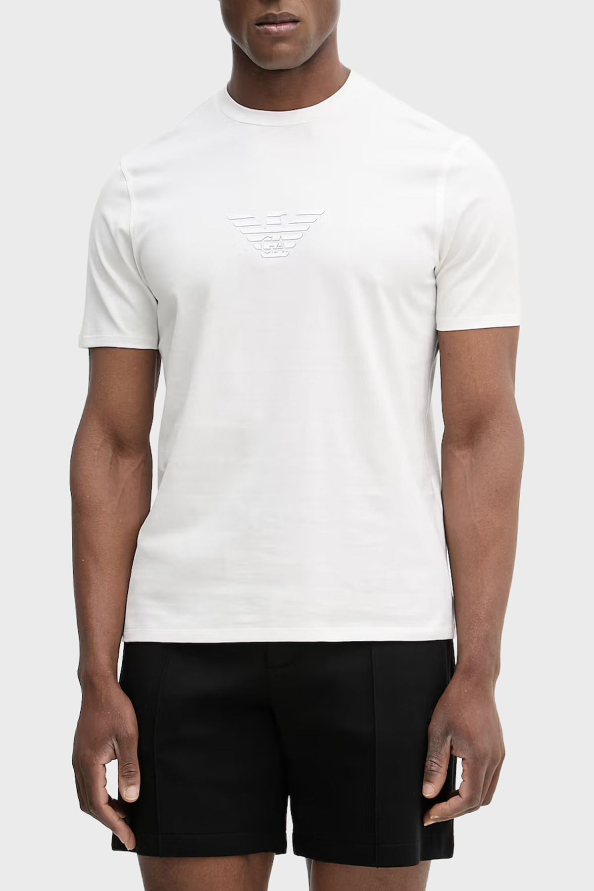 Emporio Armani Logolu % 100 Pamuk Regular Fit Bisiklet Yaka Erkek T Shirt EM004583 AF13669 M0306 BEYAZ