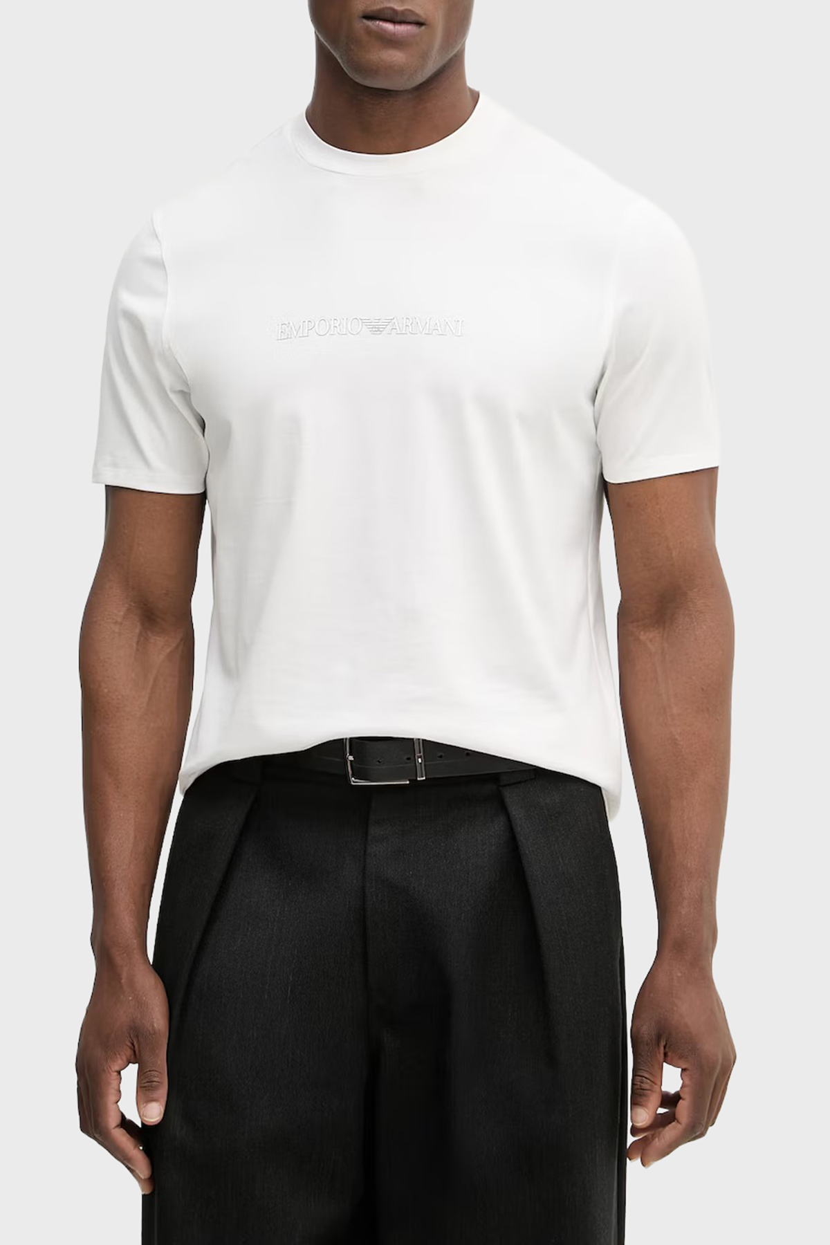 Emporio Armani Logolu % 100 Pamuk Regular Fit Bisiklet Yaka Erkek T Shirt EM004583 AF13669 M0307 BEYAZ
