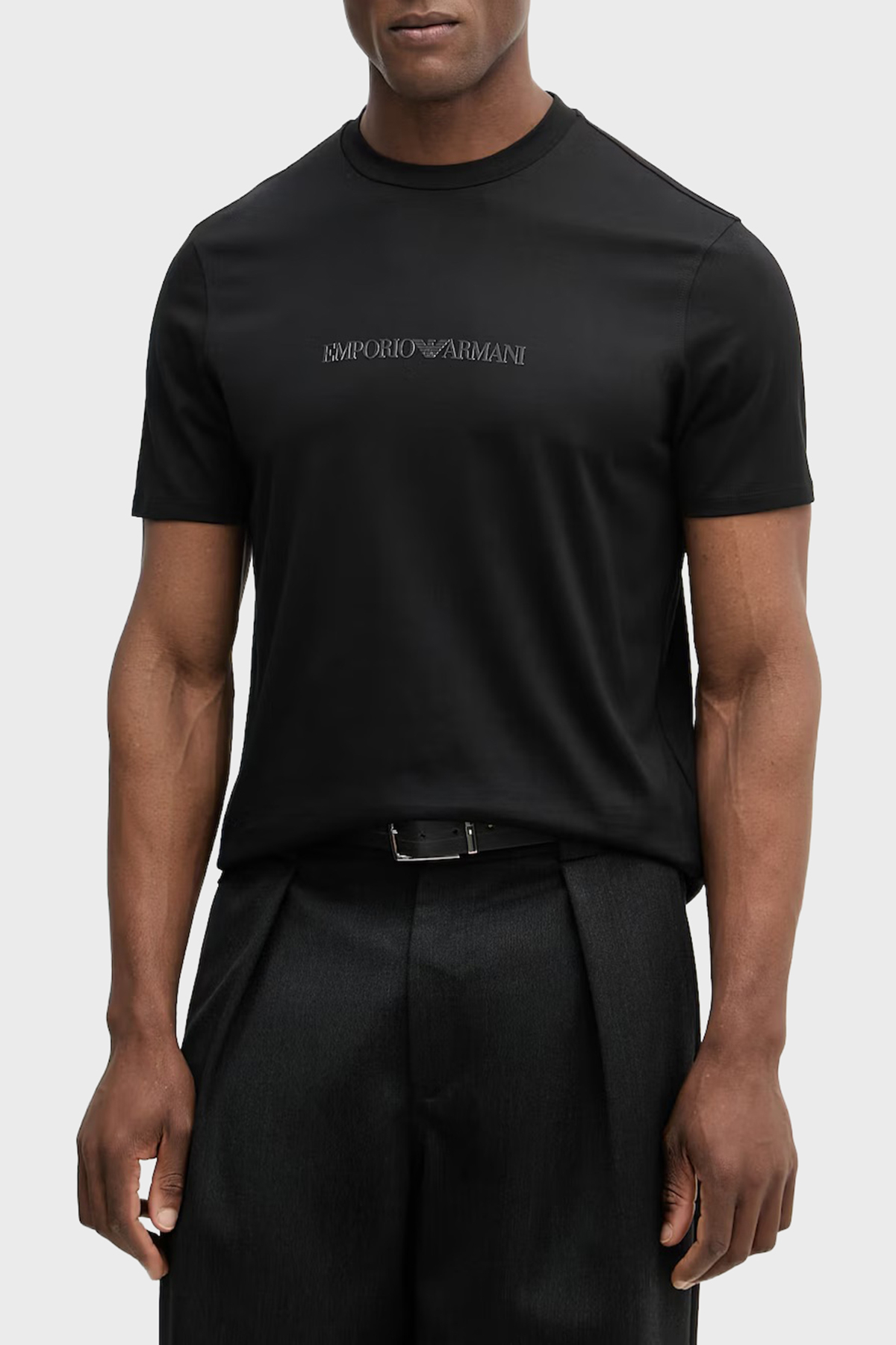 Emporio Armani Logolu % 100 Pamuk Regular Fit Bisiklet Yaka Erkek T Shirt EM004583 AF13669 MC540 SİYAH