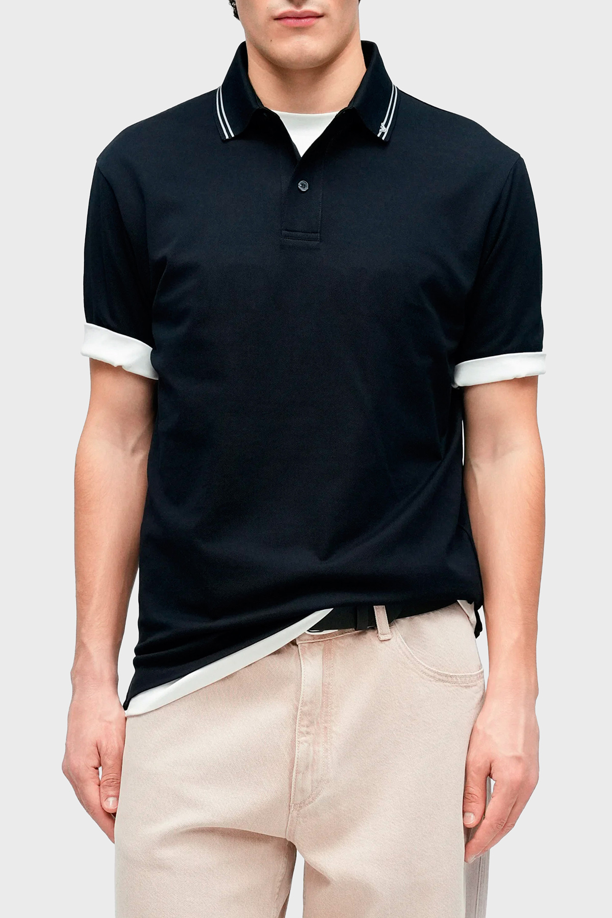 Emporio Armani Logolu %100 Pamuk Regular Fit Erkek Polo EM005842 AF12955 UB118 LACİVERT