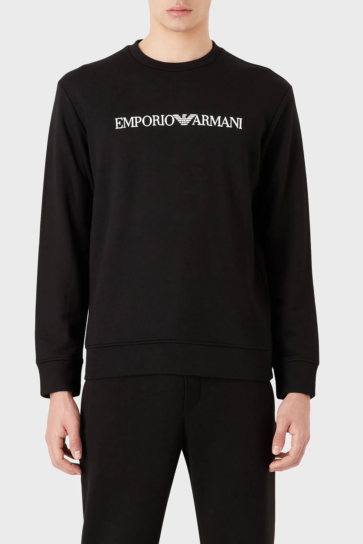 Emporio Armani Logolu Bisiklet Yaka Pamuklu Regular Fit Erkek Sweat 8N1MR6 1JRIZ F009 SİYAH