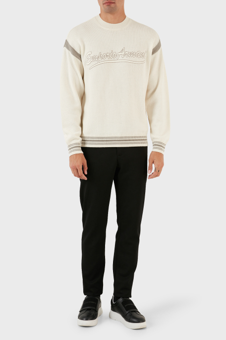Emporio Armani Logolu Bisiklet Yaka Regular Fit Yünlü Triko Erkek