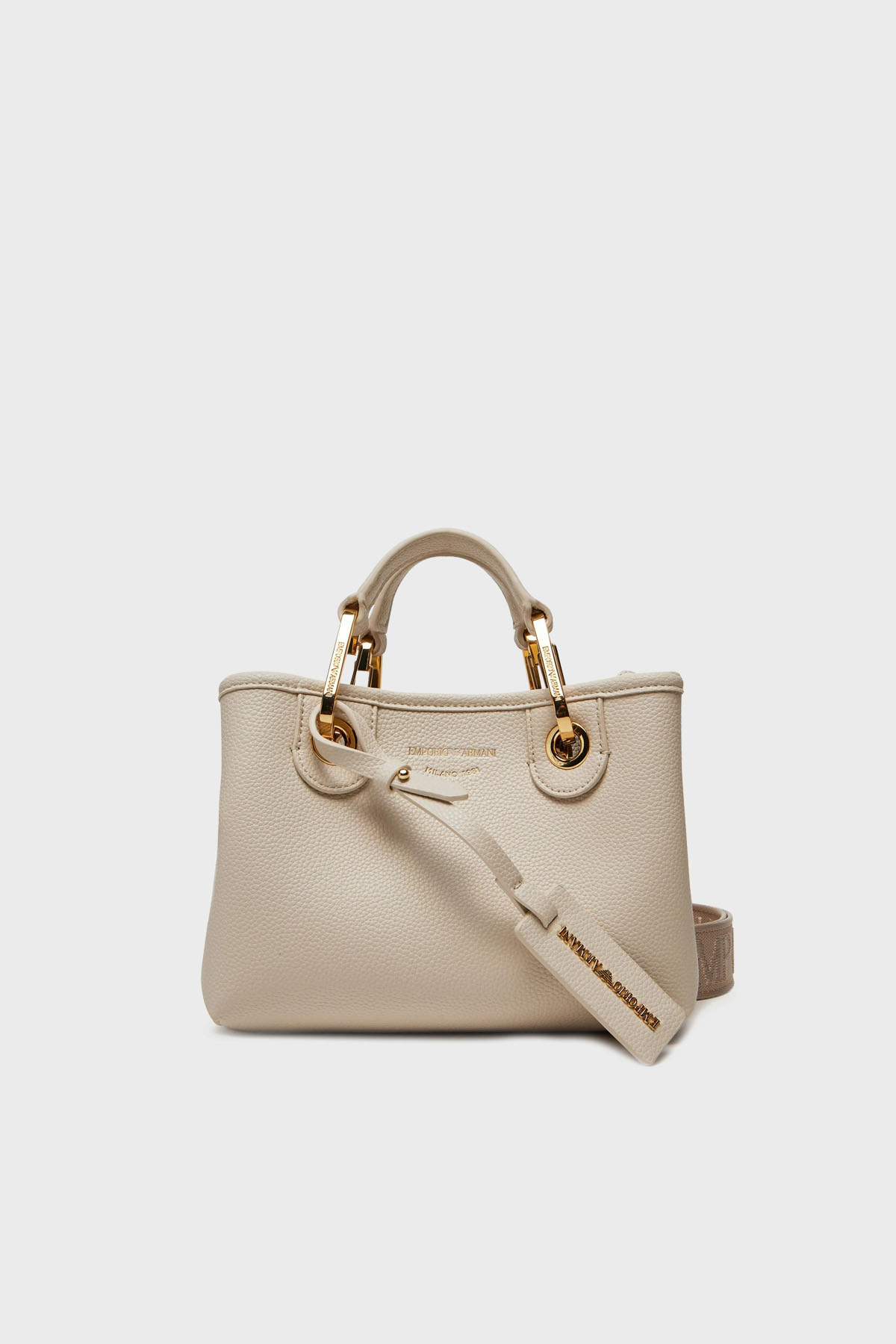 Emporio Armani Logolu Çıkarılabilir Askılı Kadın Çanta EW000382 AF12036 M1051 KREM
