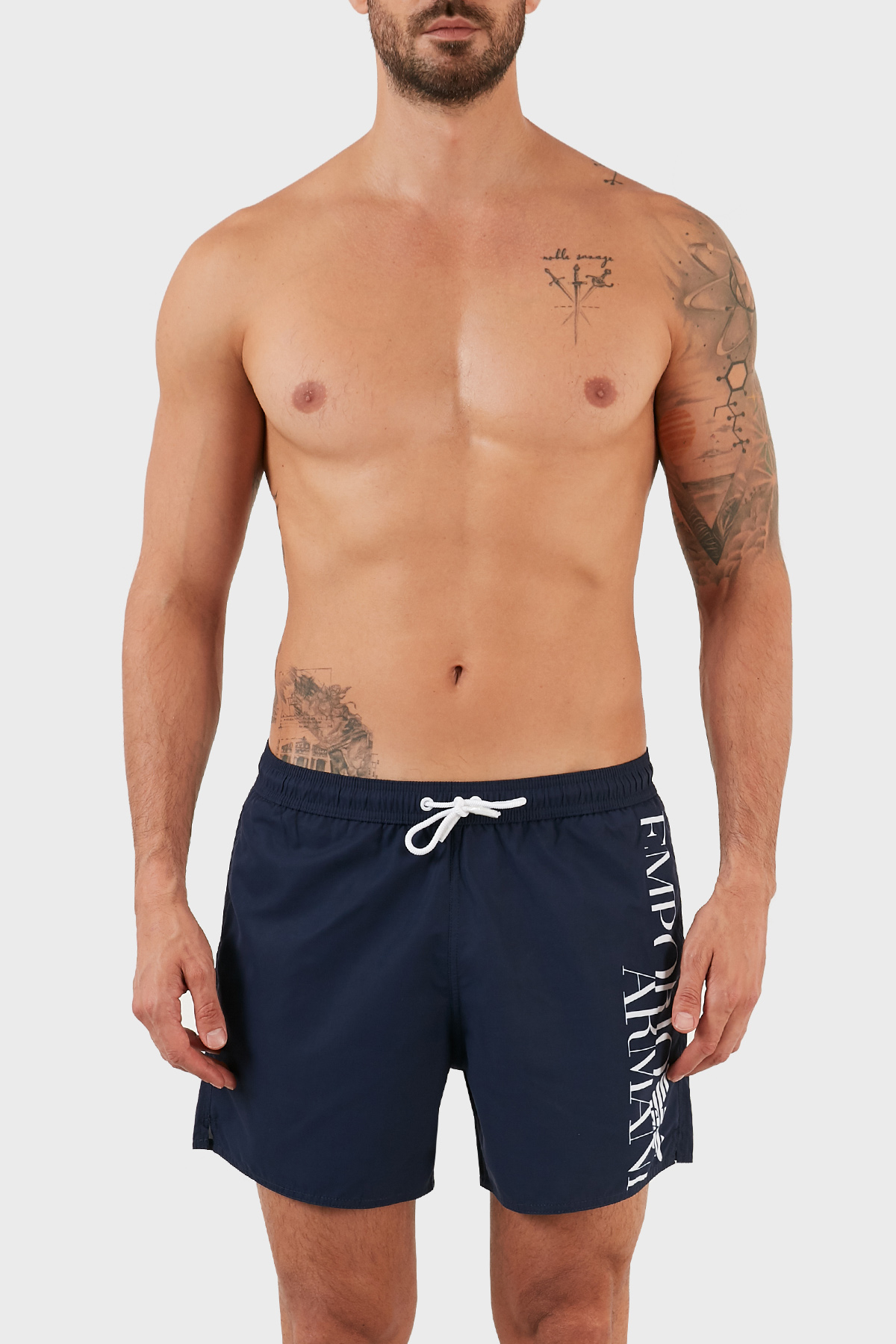 Emporio Armani Logolu Deniz Şortu Regular Fit Belden Bağlamalı Erkek Mayo Short S 211740 2R424 95135 LACİVERT