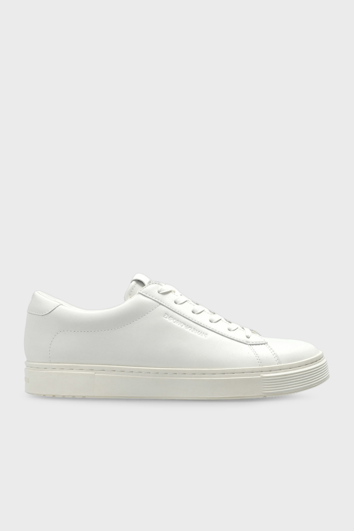 Emporio Armani Logolu Deri Sneaker Erkek Ayakkabı EM004783 AF20004 U0003 BEYAZ