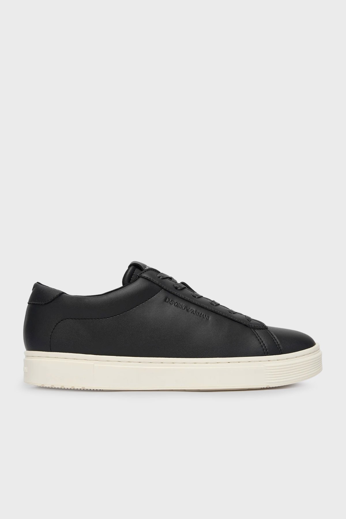 Emporio Armani Logolu Deri Sneaker Erkek Ayakkabı EM004783 AF20004 UC001 SİYAH
