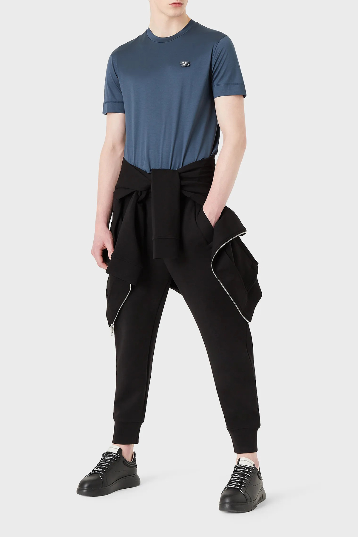 Emporio Armani Logolu Elastik Bel Bantlı Regular Fit Jogger Erkek Pantolon 8N1P92 1JHSZ 0999 SİYAH