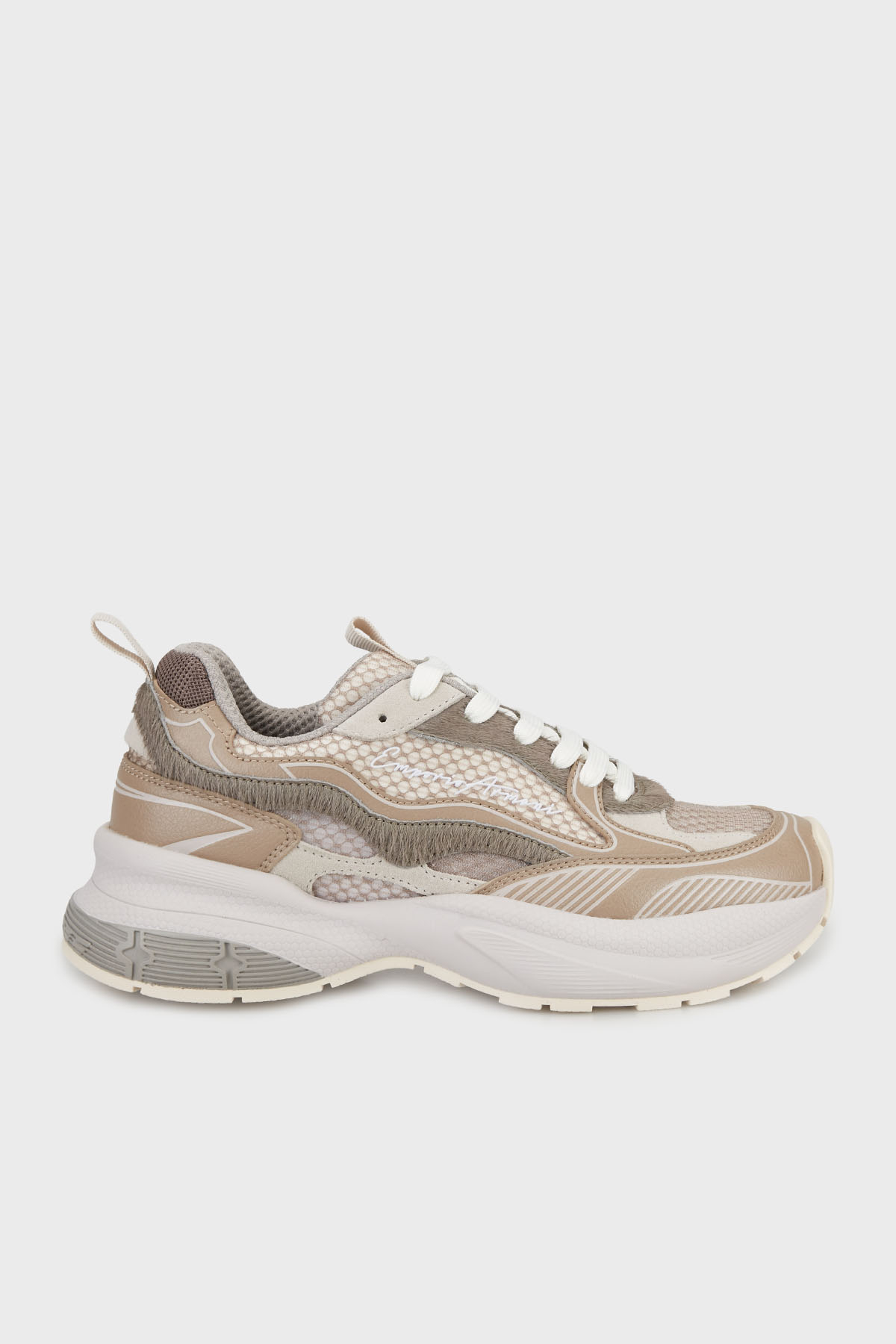 Emporio Armani Logolu Kalın Taban Sneaker Kadın Ayakkabı EW003056 AF23366 U6154 HAKİ