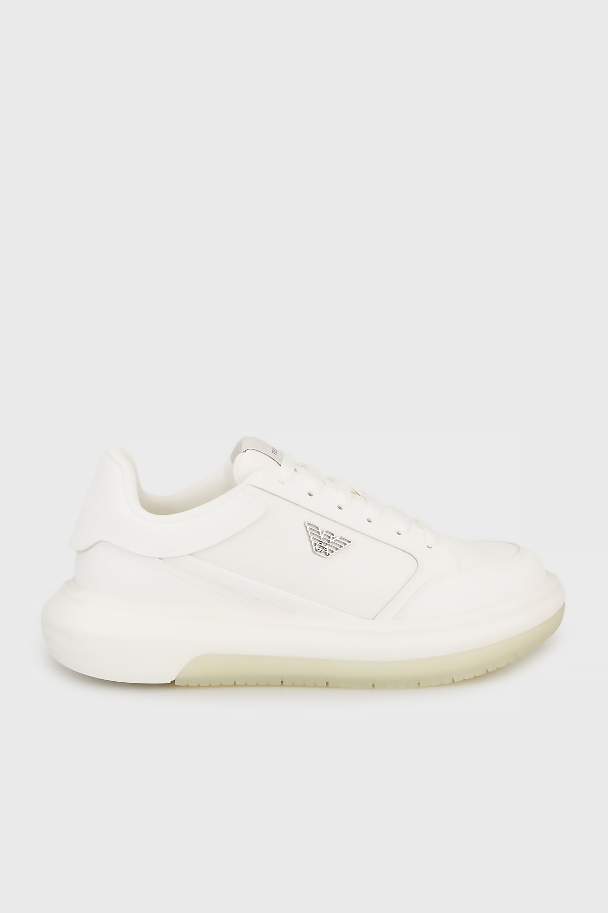 Emporio Armani Logolu Kalın Taban Sneaker Erkek Ayakkabı EM003666 AF19532 M0107 EKRU