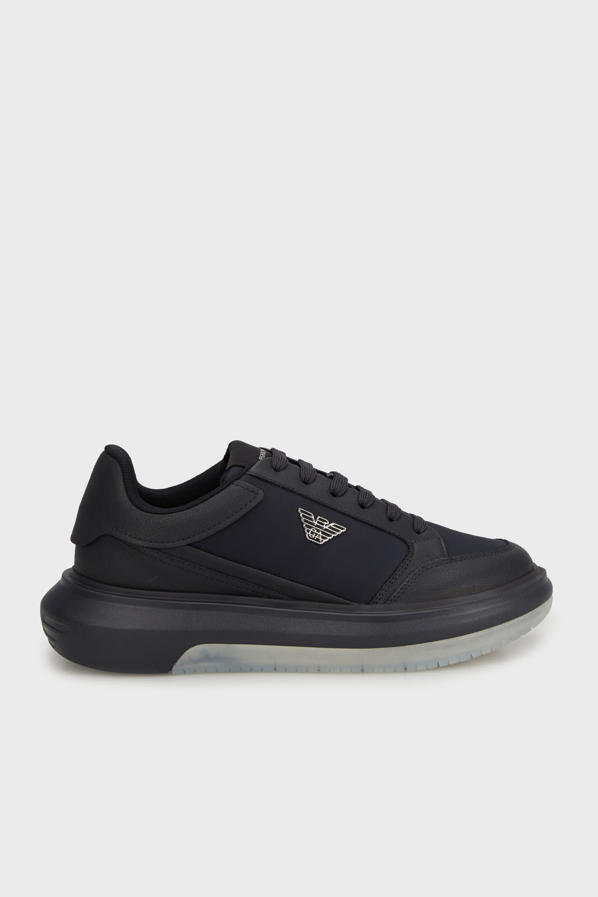 Emporio Armani Logolu Kalın Tabanlı Sneaker Erkek Ayakkabı X4X633 XR325 N151 LACİVERT
