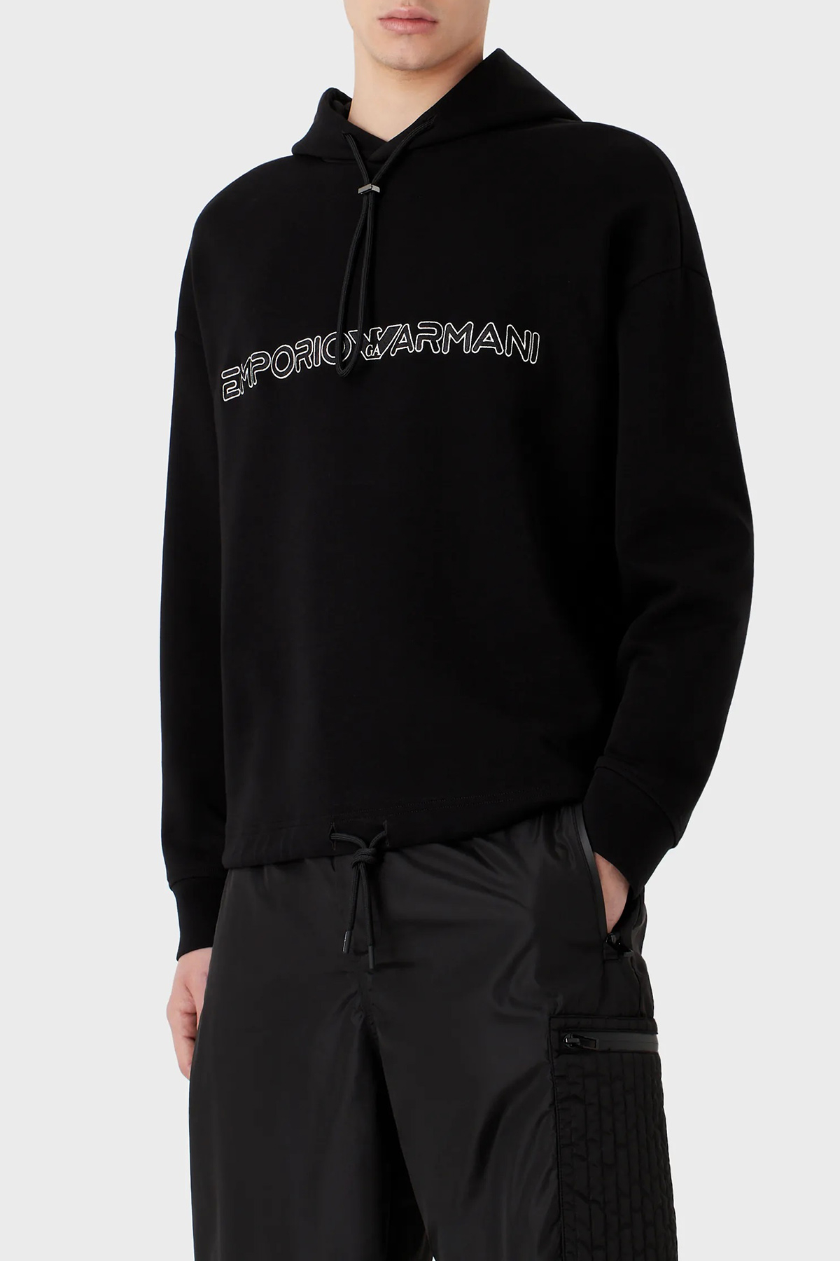 Emporio Armani Logolu Kapüşonlu Pamuklu Regular Fit Erkek Sweat 3R1MBC 1JHSZ 0999 SİYAH