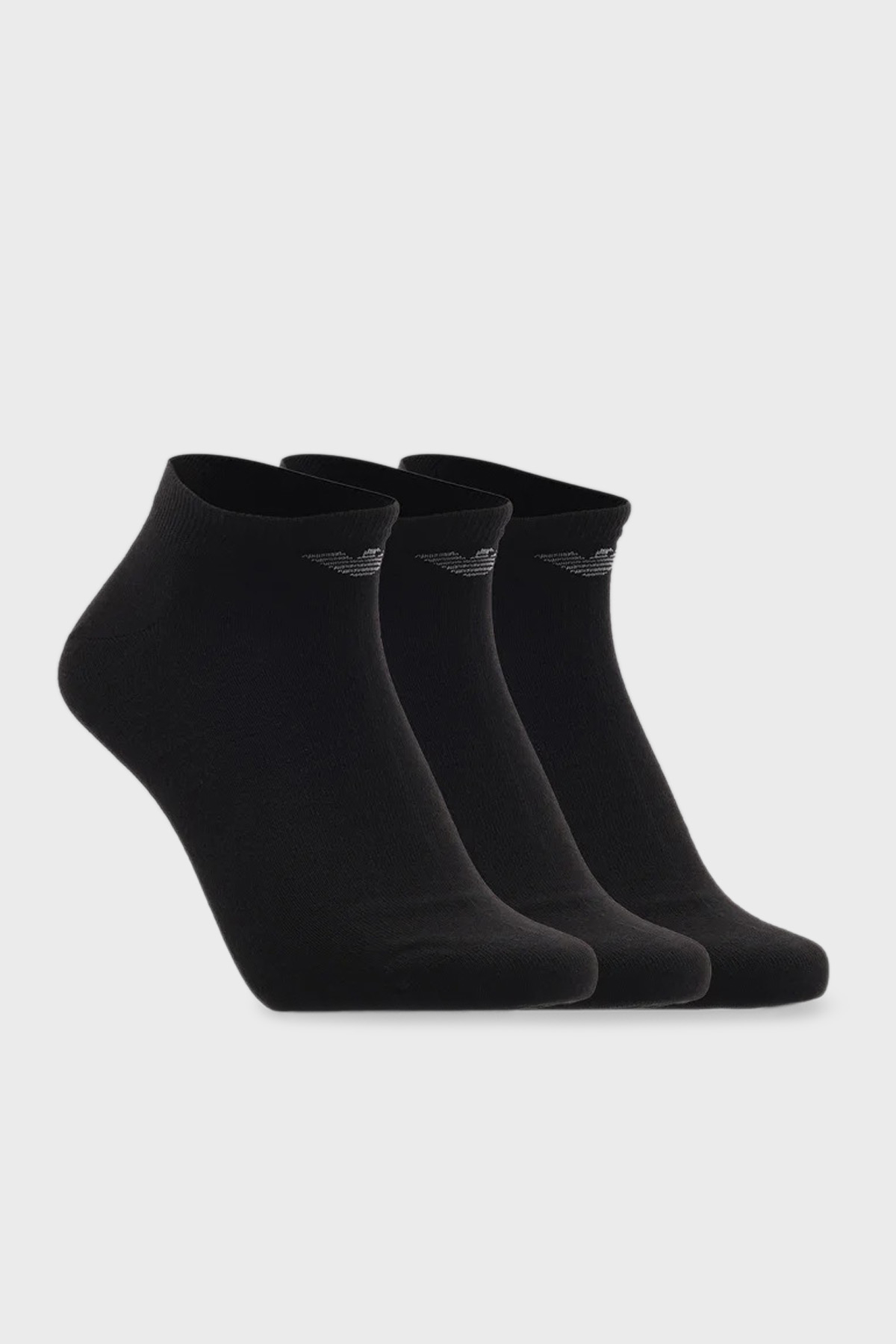Emporio Armani Logolu Pamuklu 3 Pack Erkek Çorap EM000550 AF14446 MC061 SİYAH