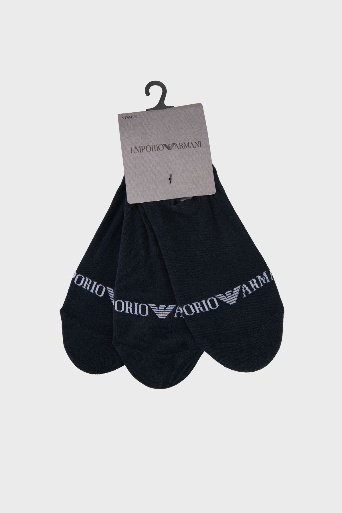 Emporio Armani Logolu Pamuklu Babet 3 Pack Erkek Çorap EM000548 AF20083 MB153 LACİVERT