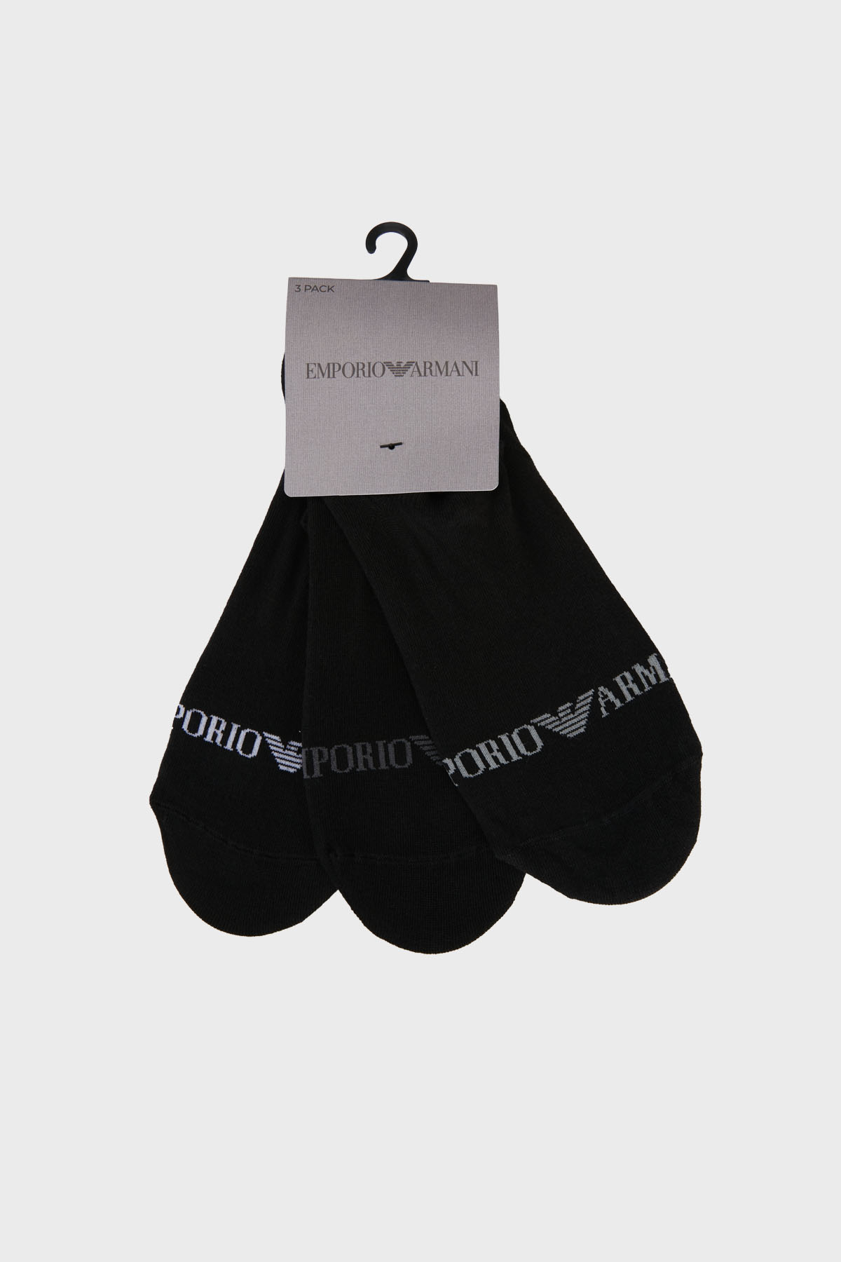 Emporio Armani Logolu Pamuklu Babet 3 Pack Erkek Çorap EM000548 AF20083 MC061 SİYAH
