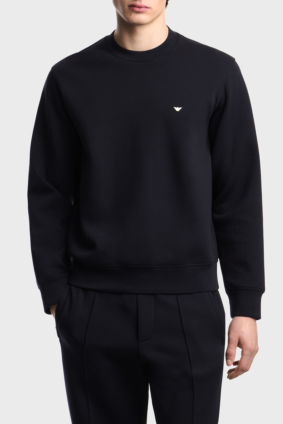 Emporio Armani Logolu Pamuklu Regular Fit Bisiklet Yaka Erkek Sweat EM004533 AF10013 UB118 LACİVERT